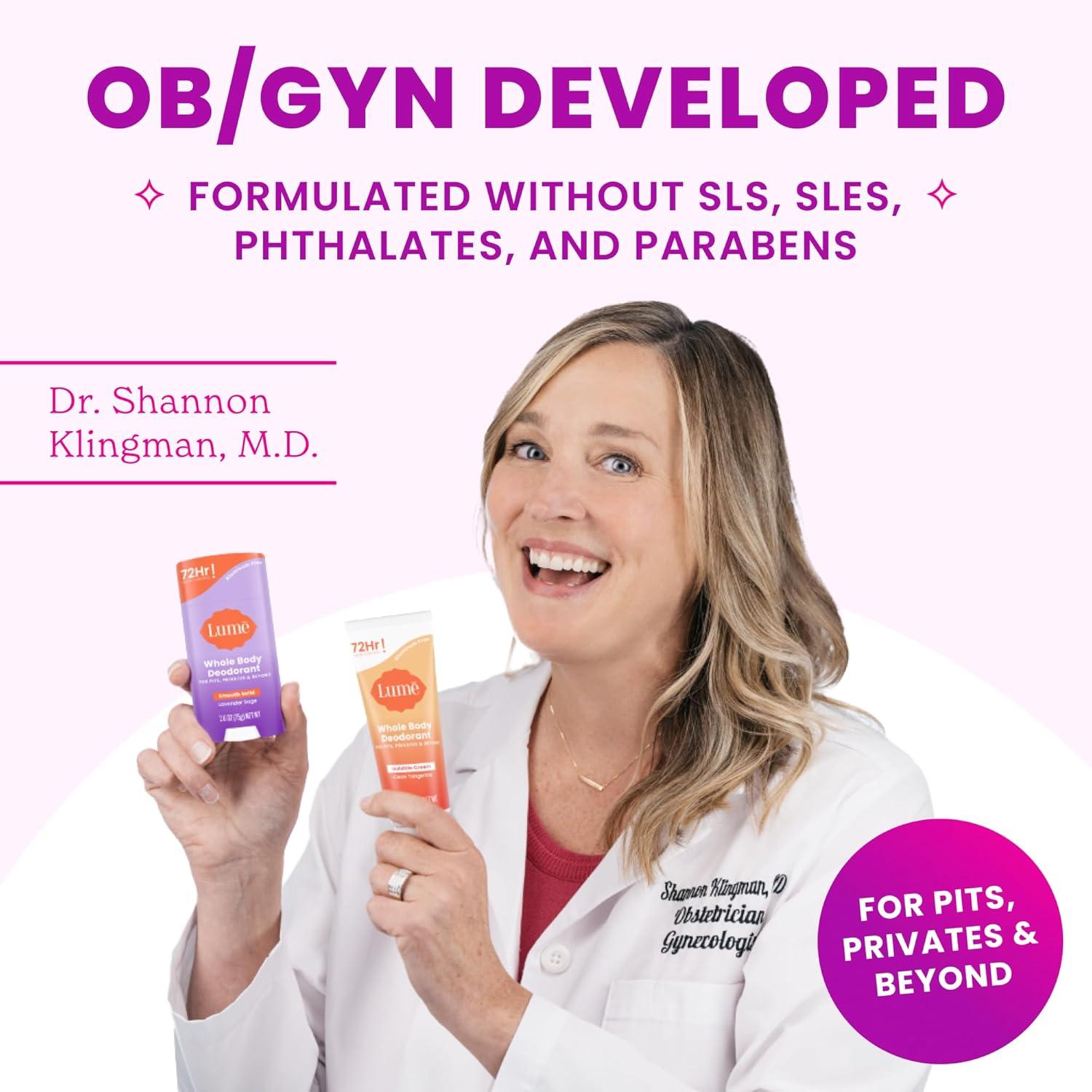 image:imageLume Acidified Deodorant Wipes 24 Hour Odor Control Whole Body Deodorant Wipes Aluminum Free Baking Soda Free Skin Loving Flushable 15 Count 3 Pack Soft PowderSoft Powder