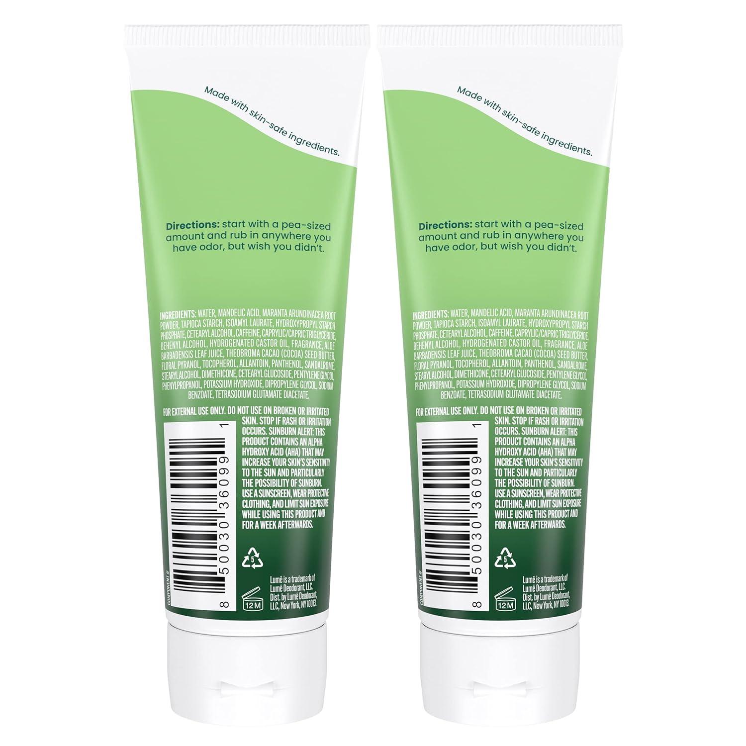 image:imageLume Whole Body Deodorant Invisible Cream Tube 72 Hour Odor Control Aluminum Free Baking Soda Free Skin Safe 30 ounce Soft PowderFresh Alpine