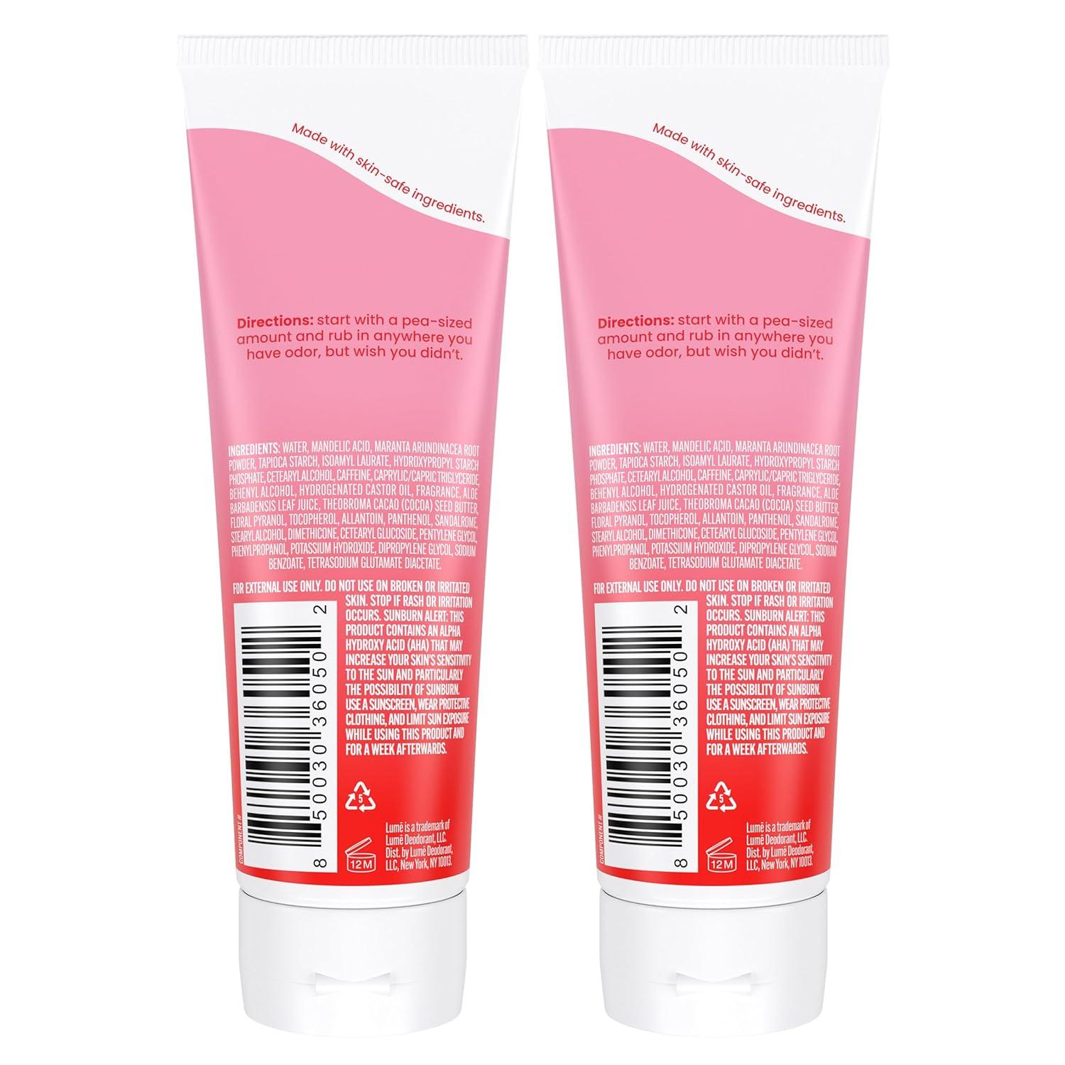 image:imageLume Whole Body Deodorant Invisible Cream Tube 72 Hour Odor Control Aluminum Free Baking Soda Free Skin Safe 30 ounce Soft PowderPeony Rose