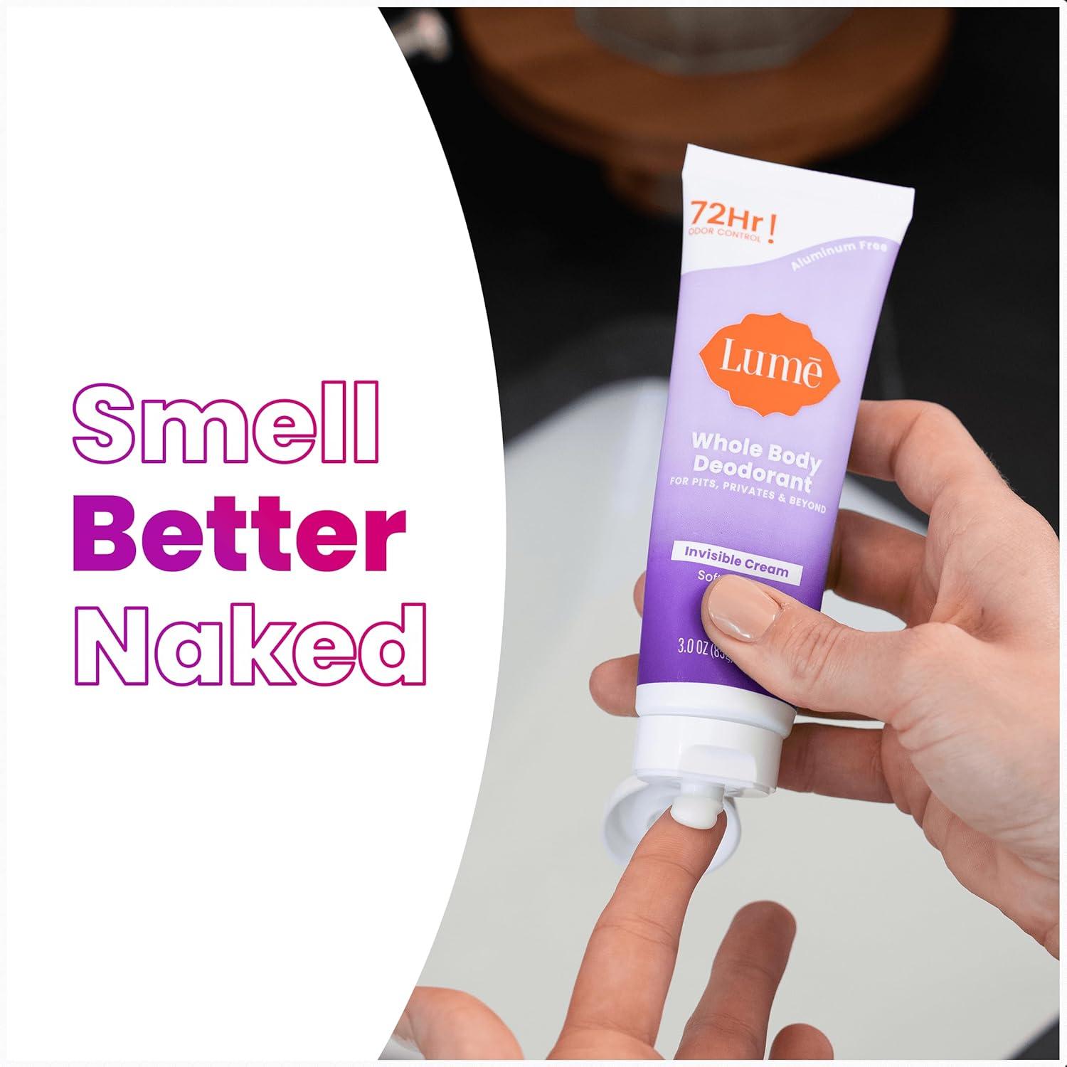 image:imageLume Whole Body Deodorant Invisible Cream Tube 72 Hour Odor Control Aluminum Free Baking Soda Free Skin Safe 30 ounce Soft PowderSoft Powder