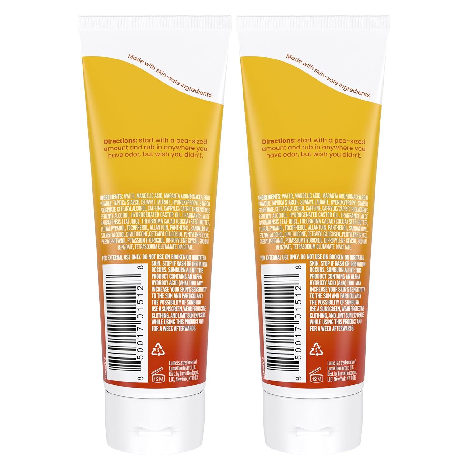 image:imageLume Whole Body Deodorant Invisible Cream Tube 72 Hour Odor Control Aluminum Free Baking Soda Free Skin Safe 30 ounce Soft PowderToasted Coconut
