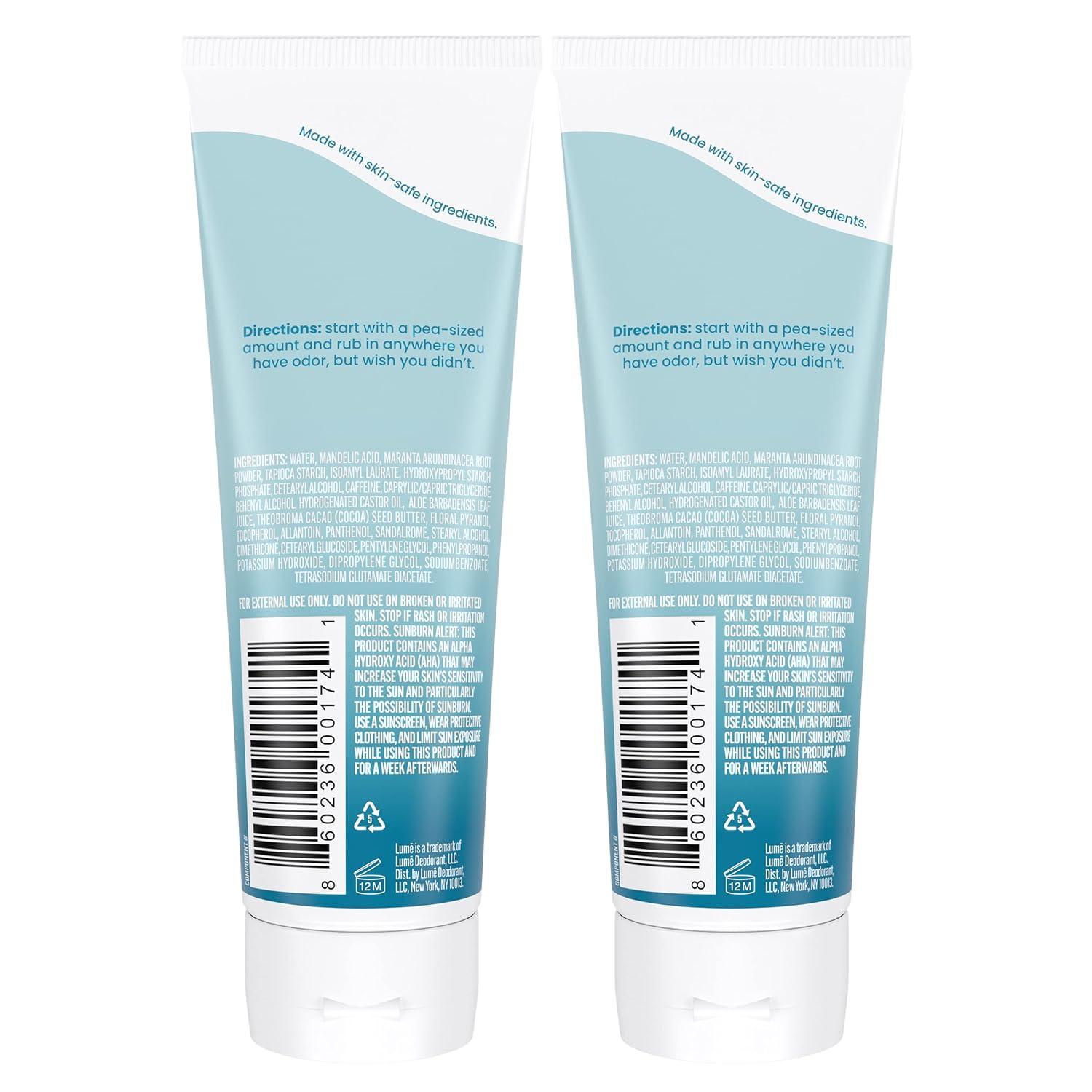 image:imageLume Whole Body Deodorant Invisible Cream Tube 72 Hour Odor Control Aluminum Free Baking Soda Free Skin Safe 30 ounce Soft PowderUnscented