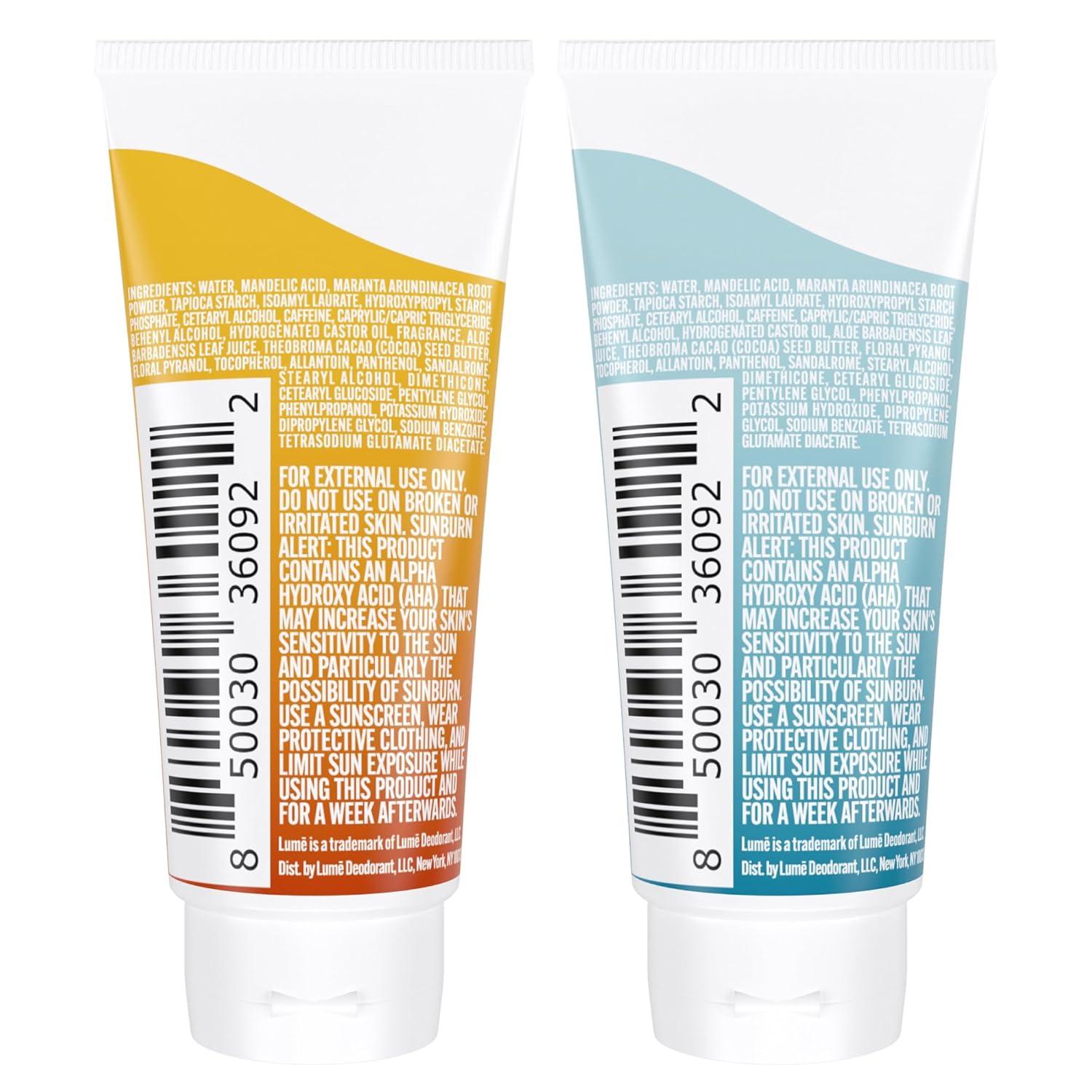 image:imageLume Whole Body Deodorant 5 Pack Sampler Invisible Cream Minis 72 Hour Odor Control Aluminum amp Baking Soda Free Clean Tangerine Lavender Sage Peony Rose Toasted Coconut UnscentedToasted Coconut Unscented