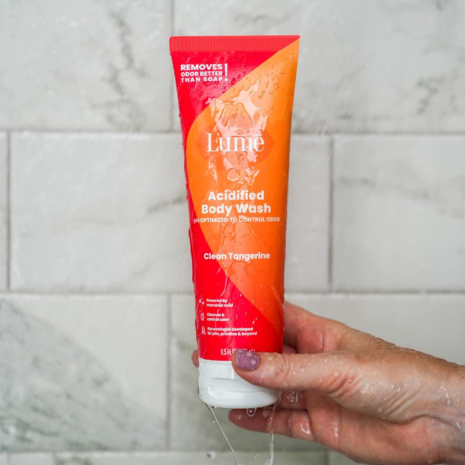 image:imageLume Acidified Body Wash 24 Hour Odor Control Removes Odor Better than Soap Moisturizing Formula SLS Free Paraben Free Safe For Sensitive Skin 85 ounce Clean TangerineClean Tangerine
