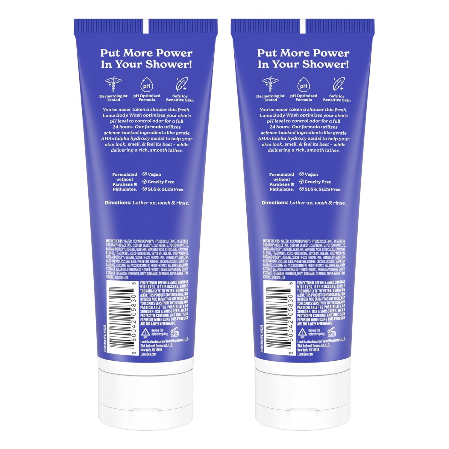 image:imageLume Acidified Body Wash 24 Hour Odor Control Removes Odor Better than Soap Moisturizing Formula SLS Free Paraben Free Safe For Sensitive Skin 85 ounce Clean TangerineSoft Powder