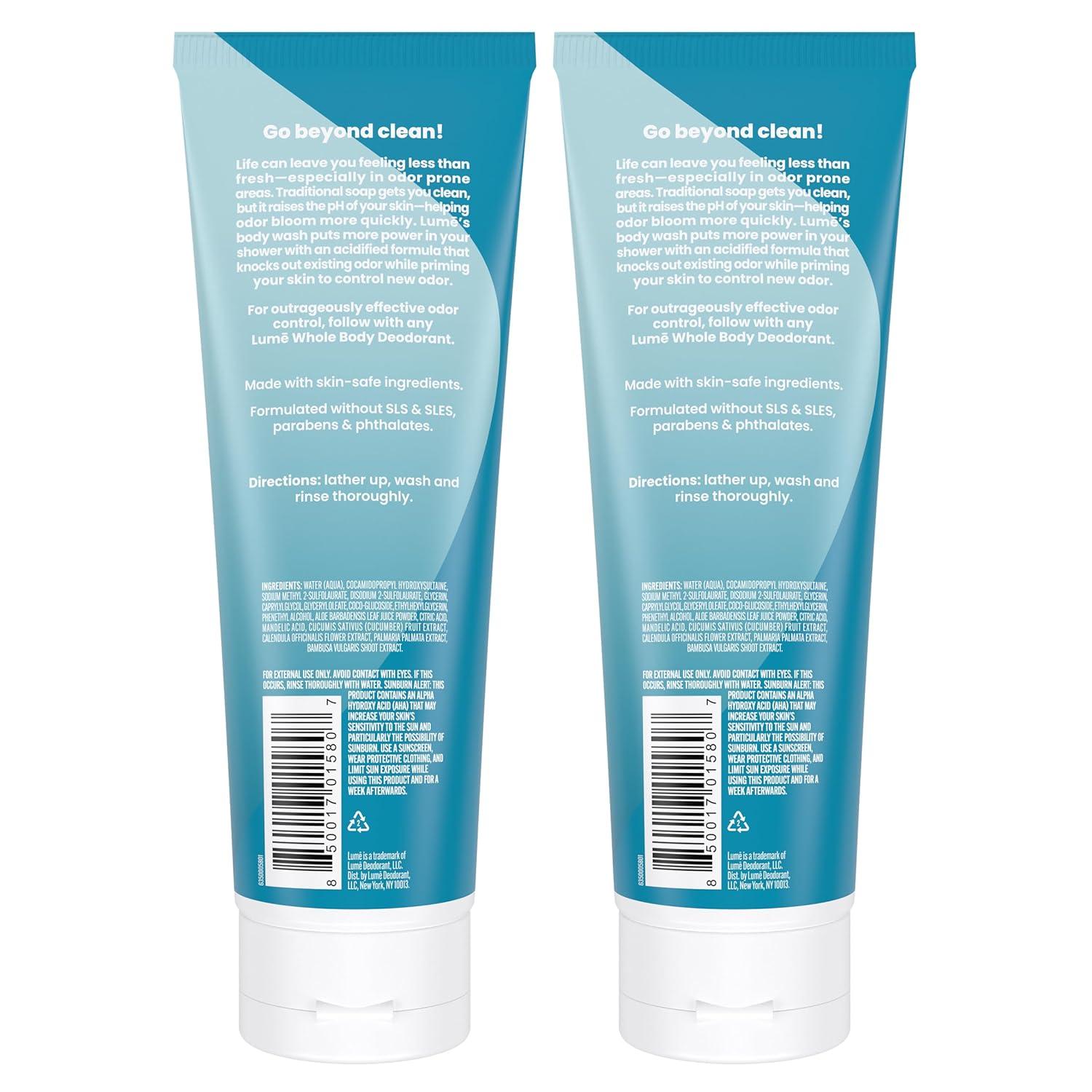 image:imageLume Acidified Body Wash 24 Hour Odor Control Removes Odor Better than Soap Moisturizing Formula SLS Free Paraben Free Safe For Sensitive Skin 85 ounce Clean TangerineUnscented