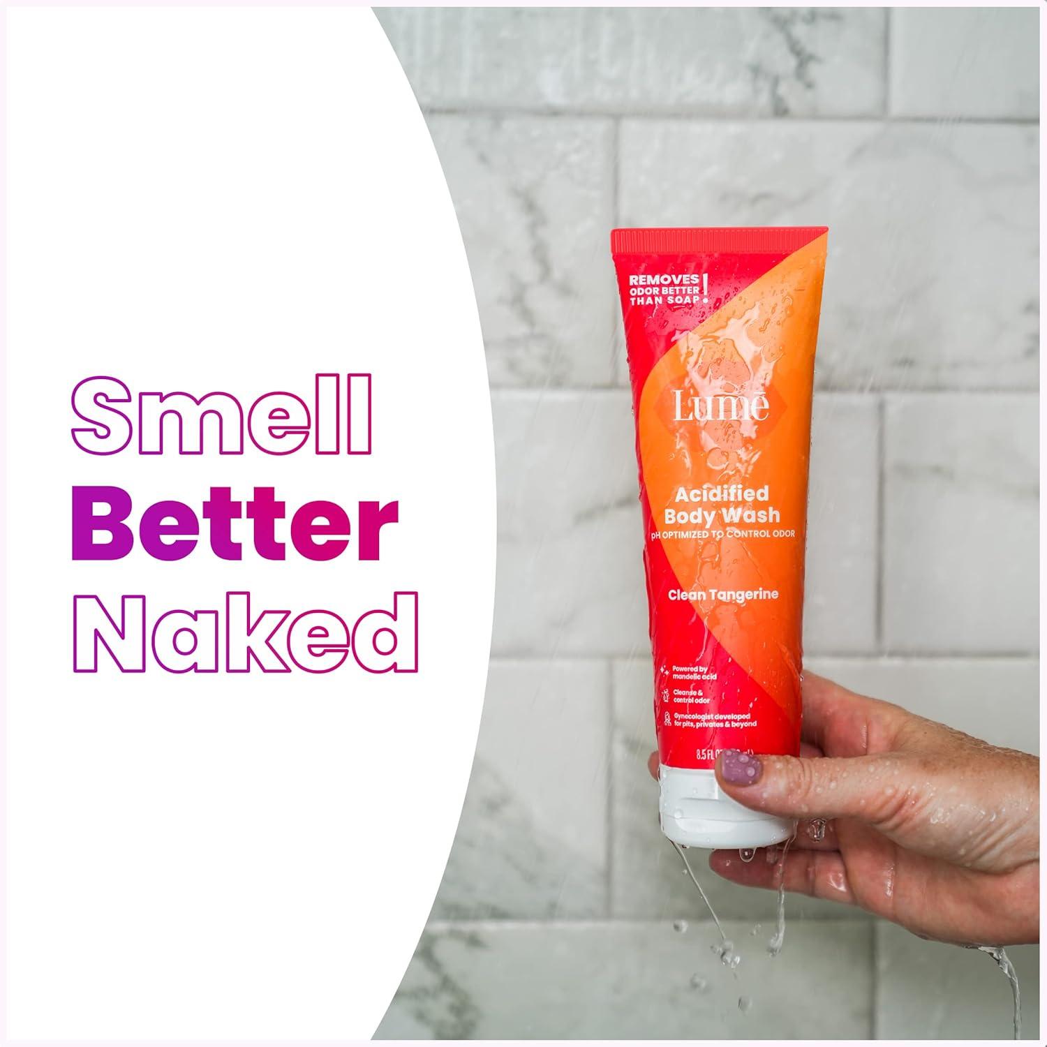 image:imageLume Acidified Body Wash 24 Hour Odor Control Removes Odor Better than Soap Moisturizing Formula SLS Free Paraben Free Safe For Sensitive Skin 85 ounce Clean TangerineClean Tangerine
