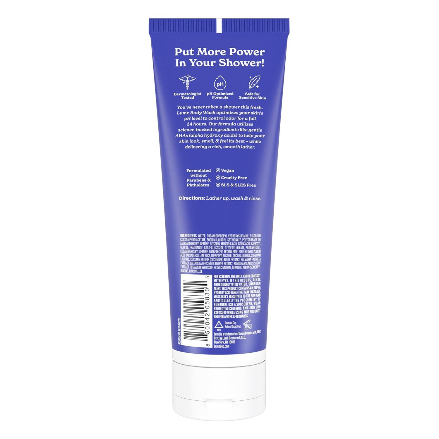 image:imageLume Acidified Body Wash 24 Hour Odor Control Removes Odor Better than Soap Moisturizing Formula SLS Free Paraben Free Safe For Sensitive Skin 85 ounce Clean TangerineSoft Powder