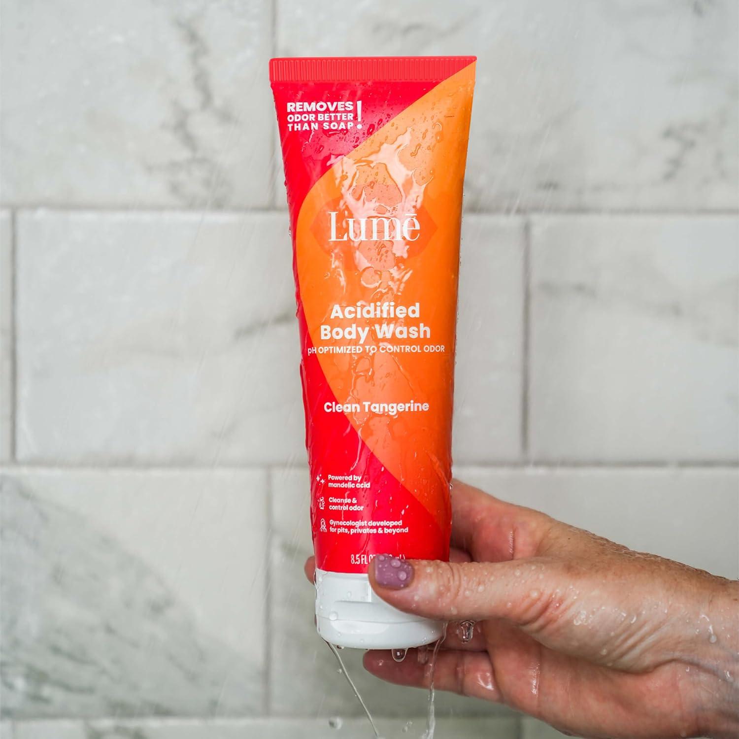 image:imageLume Acidified Body Wash 24 Hour Odor Control Removes Odor Better than Soap Moisturizing Formula SLS Free Paraben Free Safe For Sensitive Skin 85 ounce Clean TangerineClean Tangerine