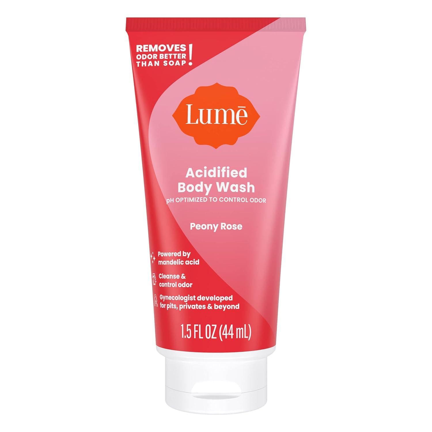 image:imageLume Acidified Body Wash 24 Hour Odor Control Removes Odor Better than Soap Moisturizing Formula SLS Free Paraben Free Safe For Sensitive Skin 85 ounce Clean TangerineSampler