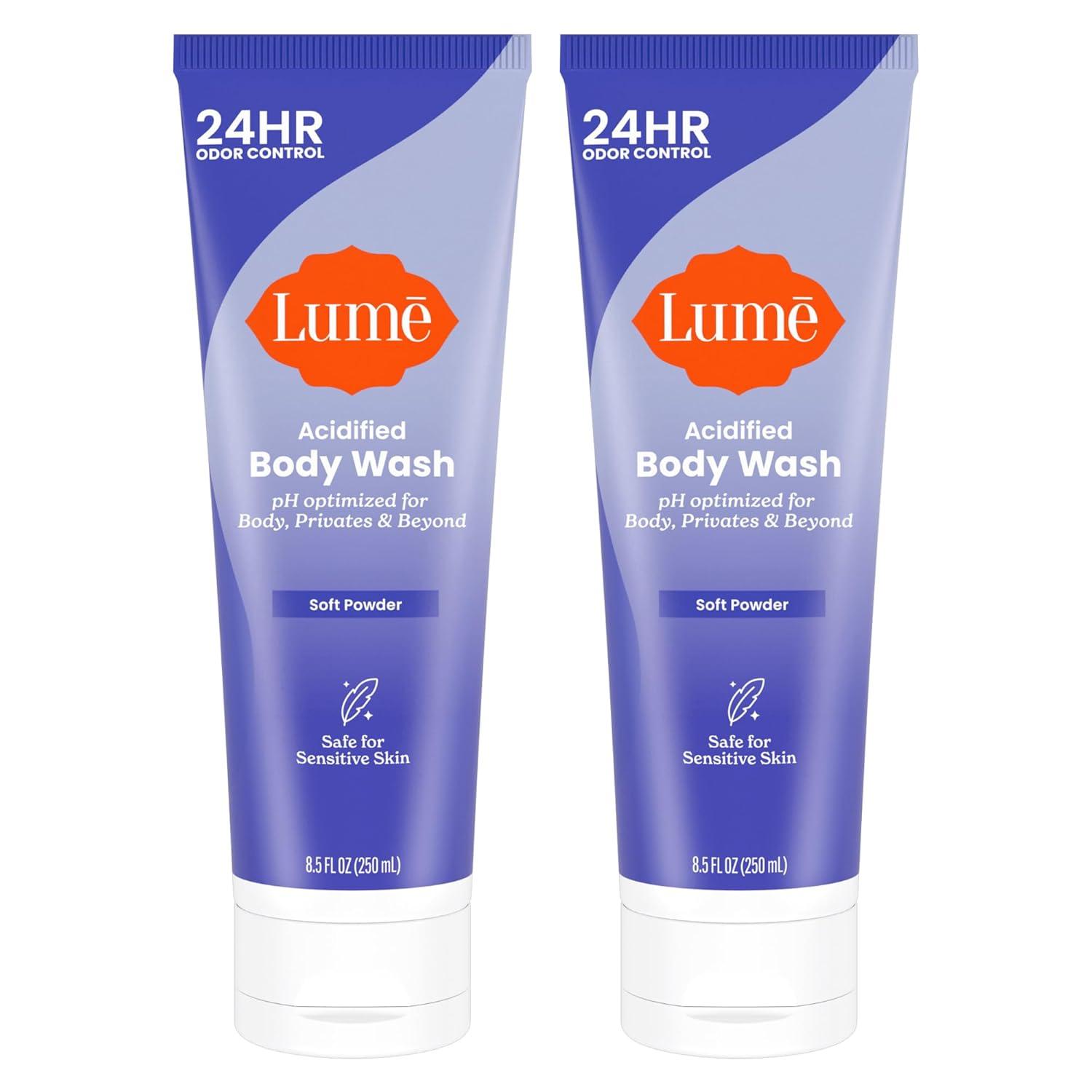 image:imageLume Acidified Body Wash 24 Hour Odor Control Removes Odor Better than Soap Moisturizing Formula SLS Free Paraben Free Safe For Sensitive Skin 85 ounce Clean TangerineSoft Powder