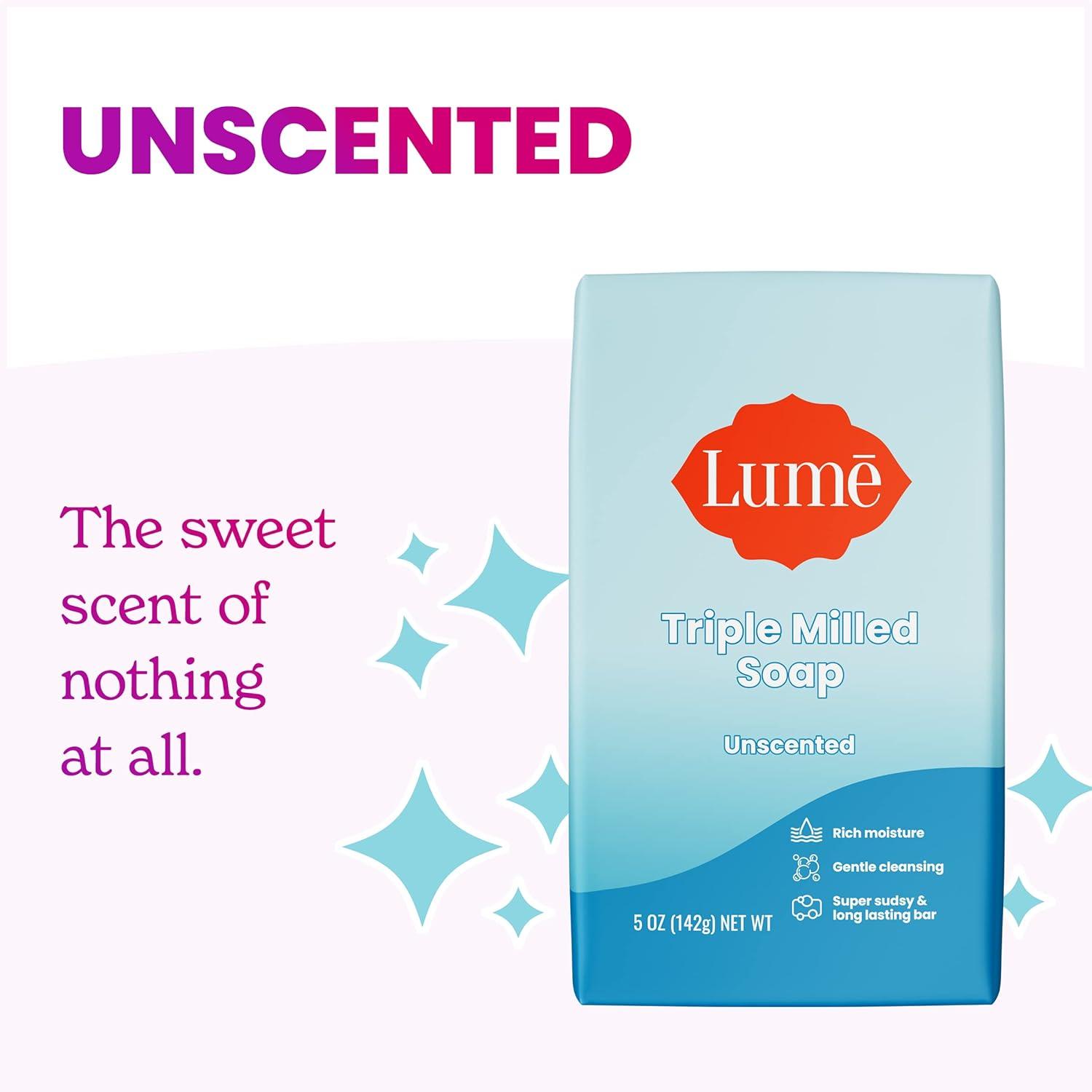 image:imageLume Triple Milled Bar Soap Rich Moisture amp Gentle Cleansing Paraben Free Phthalate Free Skin Safe 5 ounce Pack of 4 Peony RoseUnscented