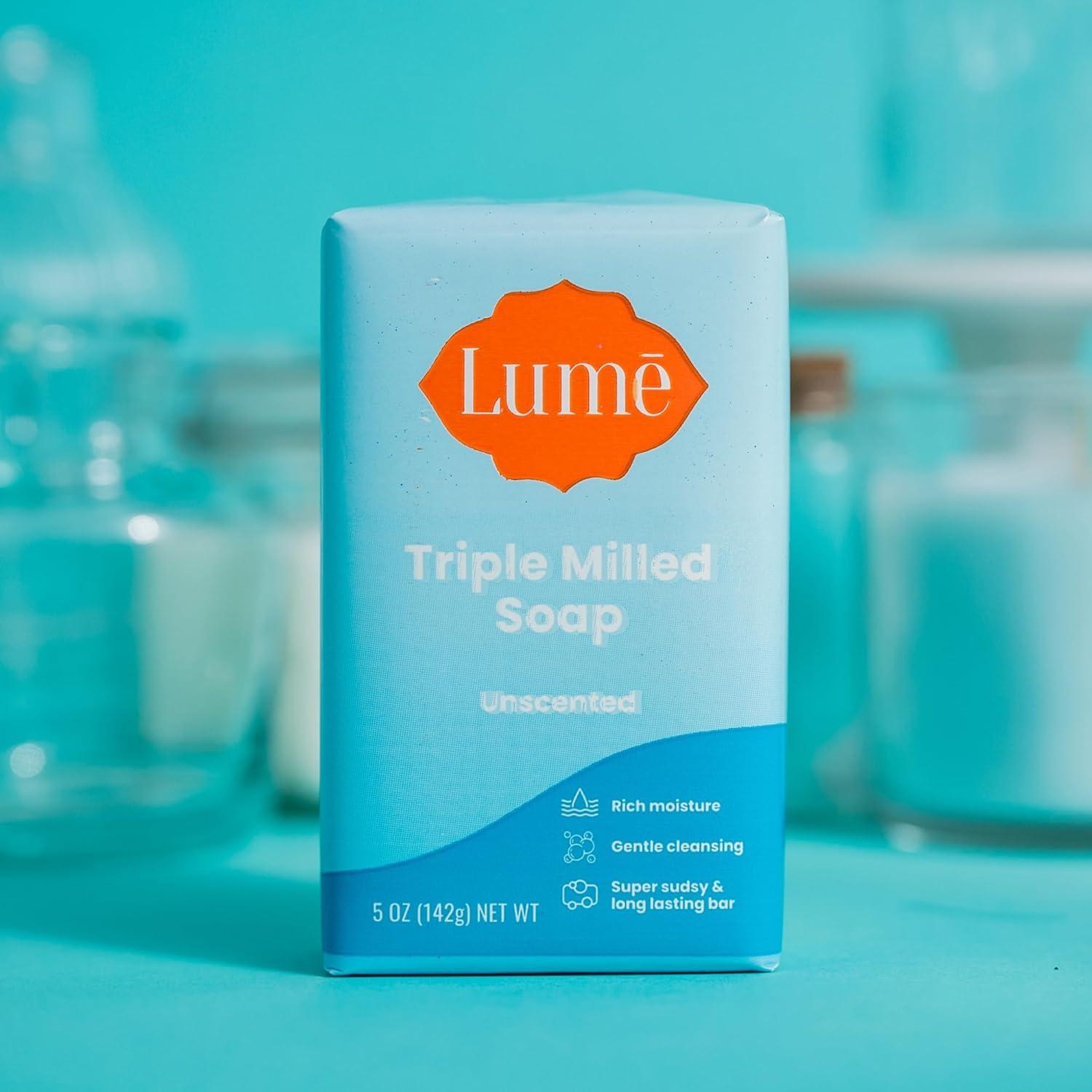 image:imageLume Triple Milled Bar Soap Rich Moisture amp Gentle Cleansing Paraben Free Phthalate Free Skin Safe 5 ounce Pack of 4 Peony RoseUnscented