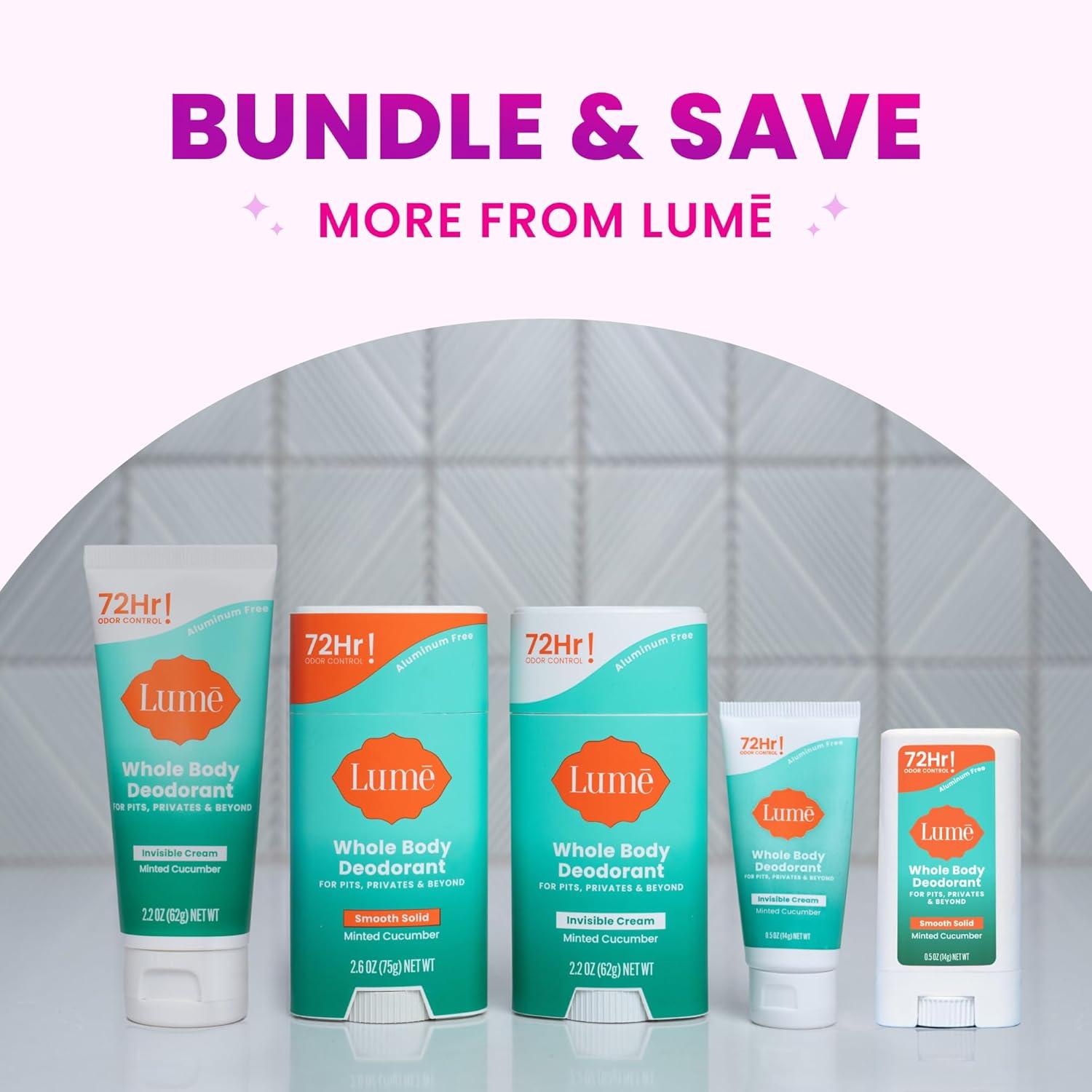 image:imageLume Whole Body Deodorant Invisible Cream Stick 72 Hour Odor Control Aluminum Free Baking Soda Free Skin Safe 22 Ounce Minted CucumberMinted Cucumber