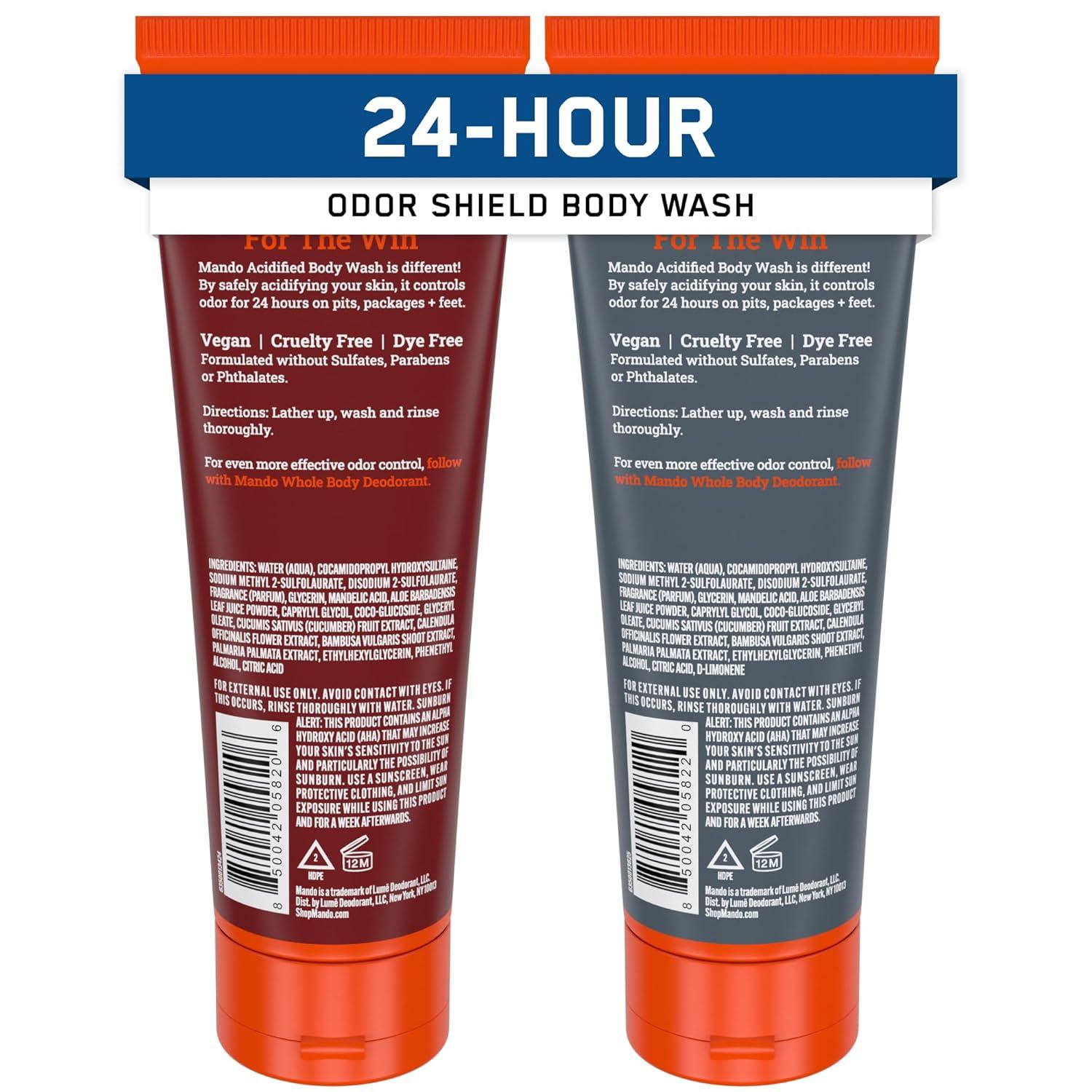 image:imageMando Odor Shield Body Wash 24 Hour Control Removes Odor Better than Soap SLS and Paraben Free Skin Safe 85 Ounce Pro SportBourbon Leather Mt Fuji