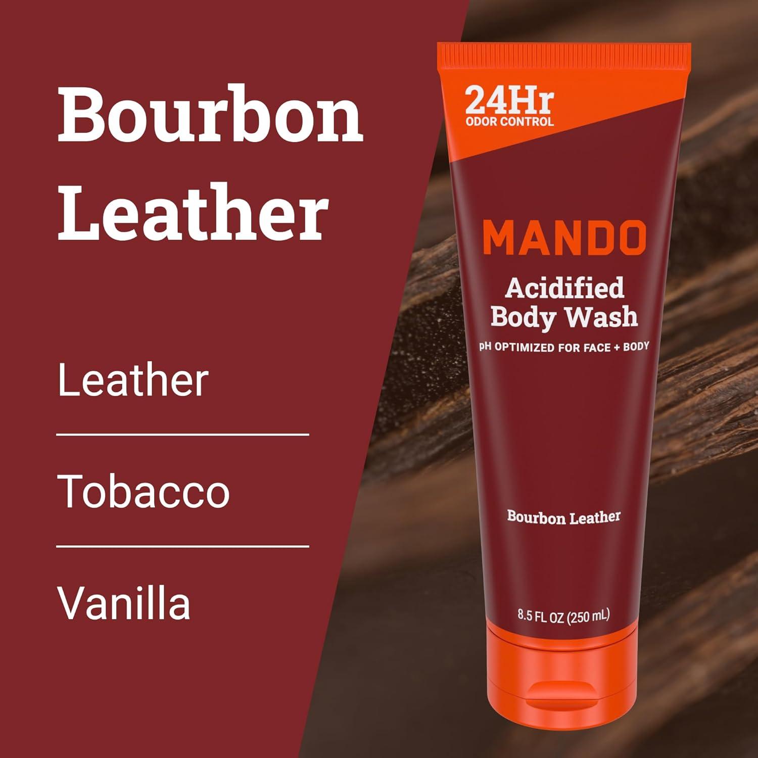 image:imageMando Odor Shield Body Wash 24 Hour Control Removes Odor Better than Soap SLS and Paraben Free Skin Safe 85 Ounce Pro SportBourbon Leather Mt Fuji
