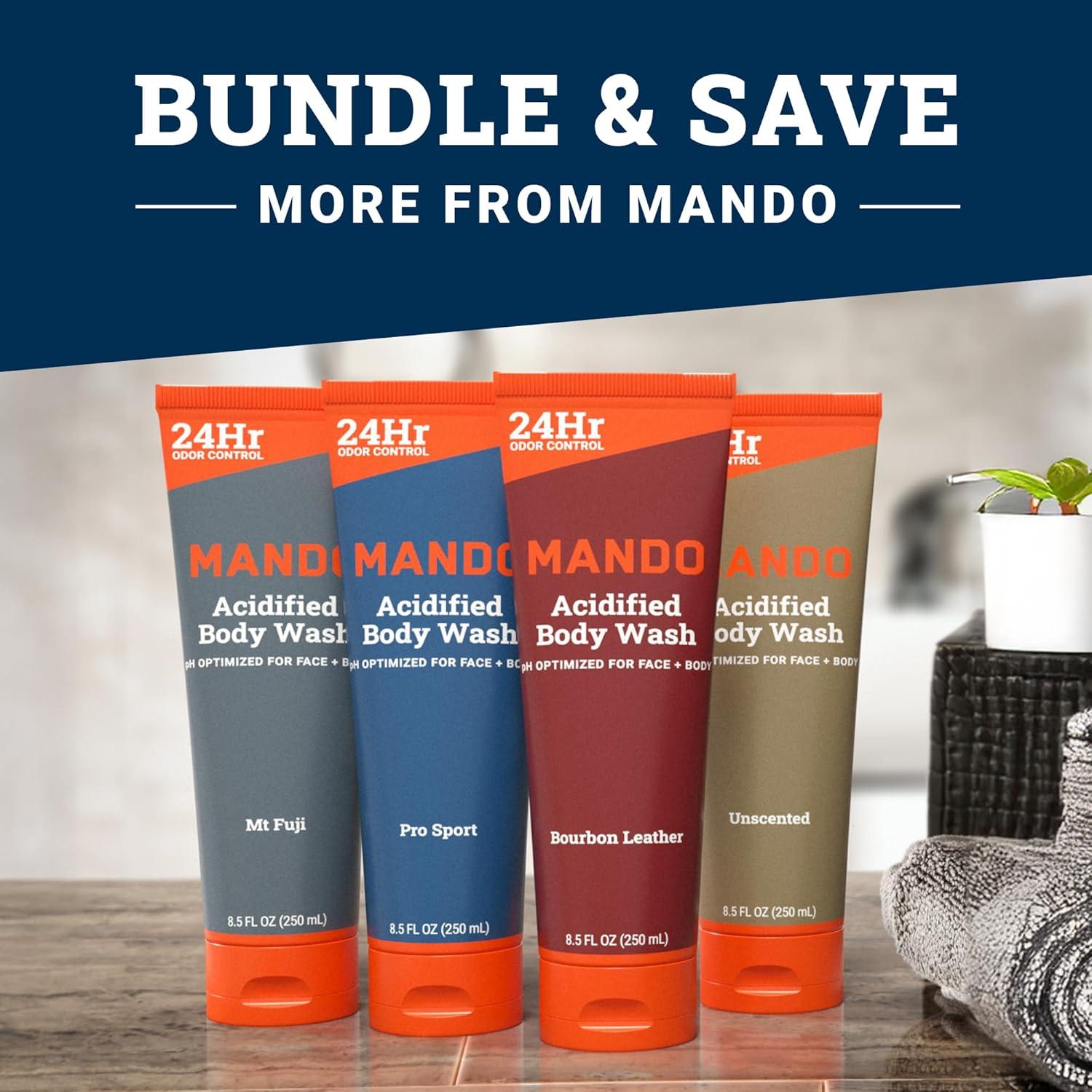 image:imageMando Odor Shield Body Wash 24 Hour Control Removes Odor Better than Soap SLS and Paraben Free Skin Safe 85 Ounce Pro SportBourbon Leather Mt Fuji
