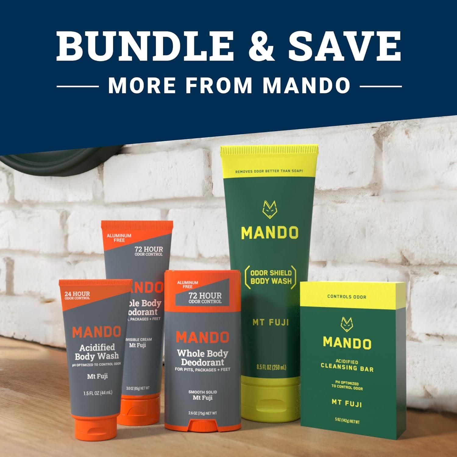 image:imageMando Odor Shield Body Wash 24 Hour Control Removes Odor Better than Soap SLS and Paraben Free Skin Safe 85 Ounce Pro SportMt Fuji