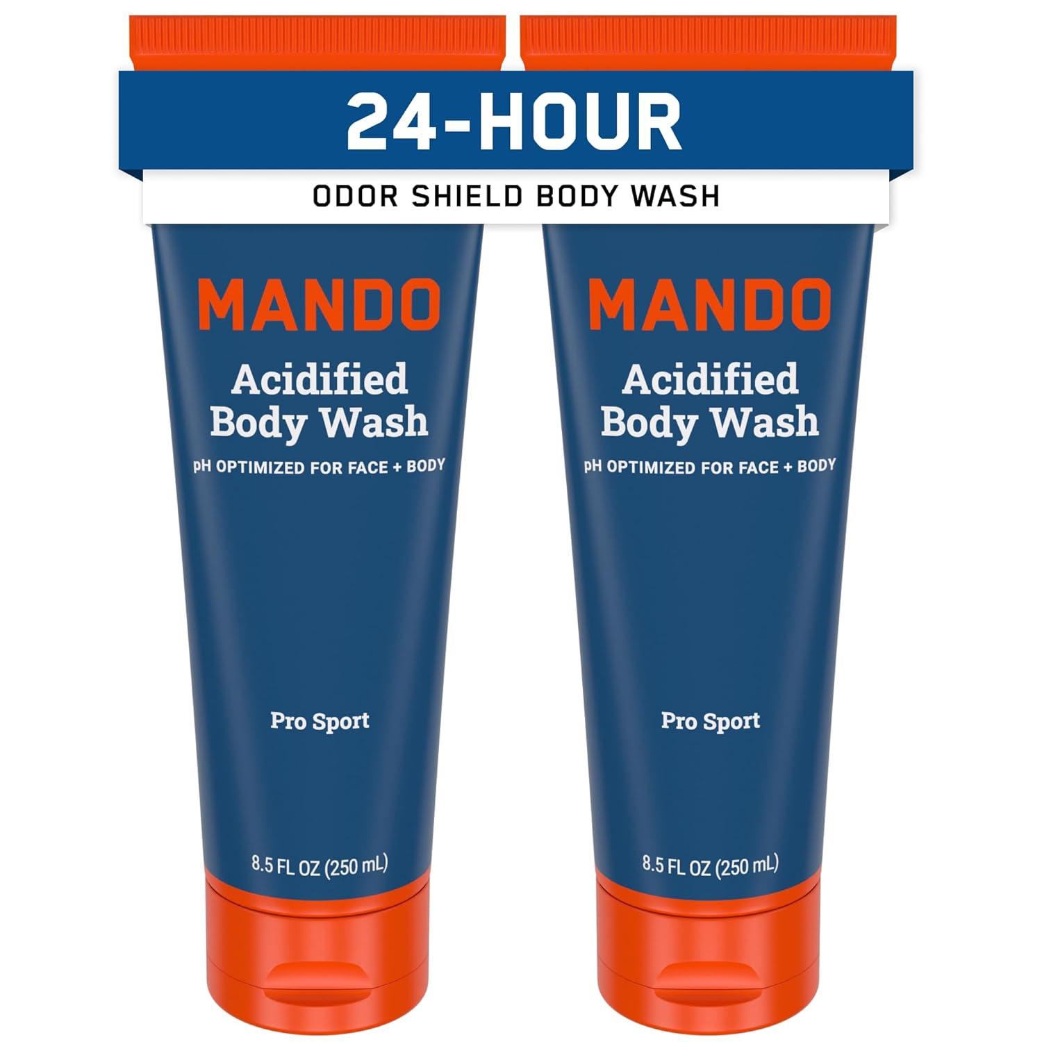 image:imageMando Odor Shield Body Wash 24 Hour Control Removes Odor Better than Soap SLS and Paraben Free Skin Safe 85 Ounce Pro SportPro Sport