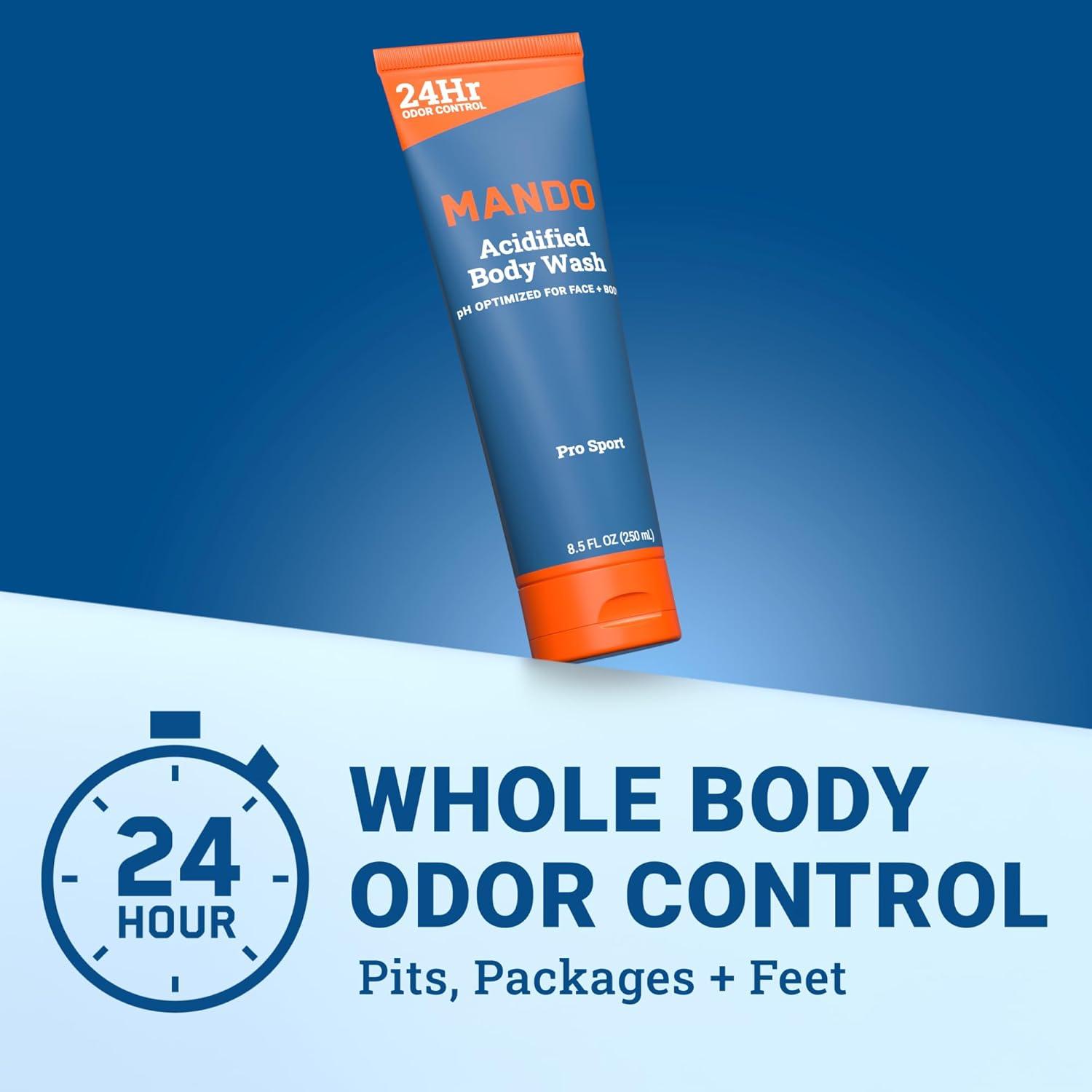 image:imageMando Odor Shield Body Wash 24 Hour Control Removes Odor Better than Soap SLS and Paraben Free Skin Safe 85 Ounce Pro SportPro Sport