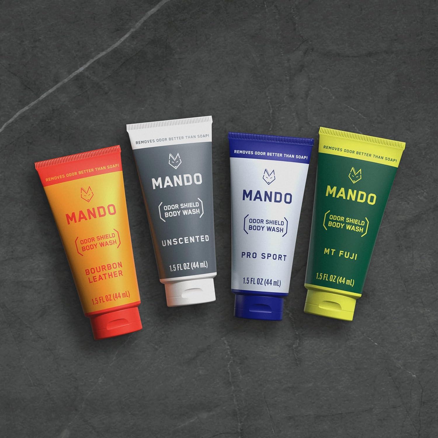 image:imageMando Odor Shield Body Wash 24 Hour Control Removes Odor Better than Soap SLS and Paraben Free Skin Safe 85 Ounce Pro SportSampler Pack