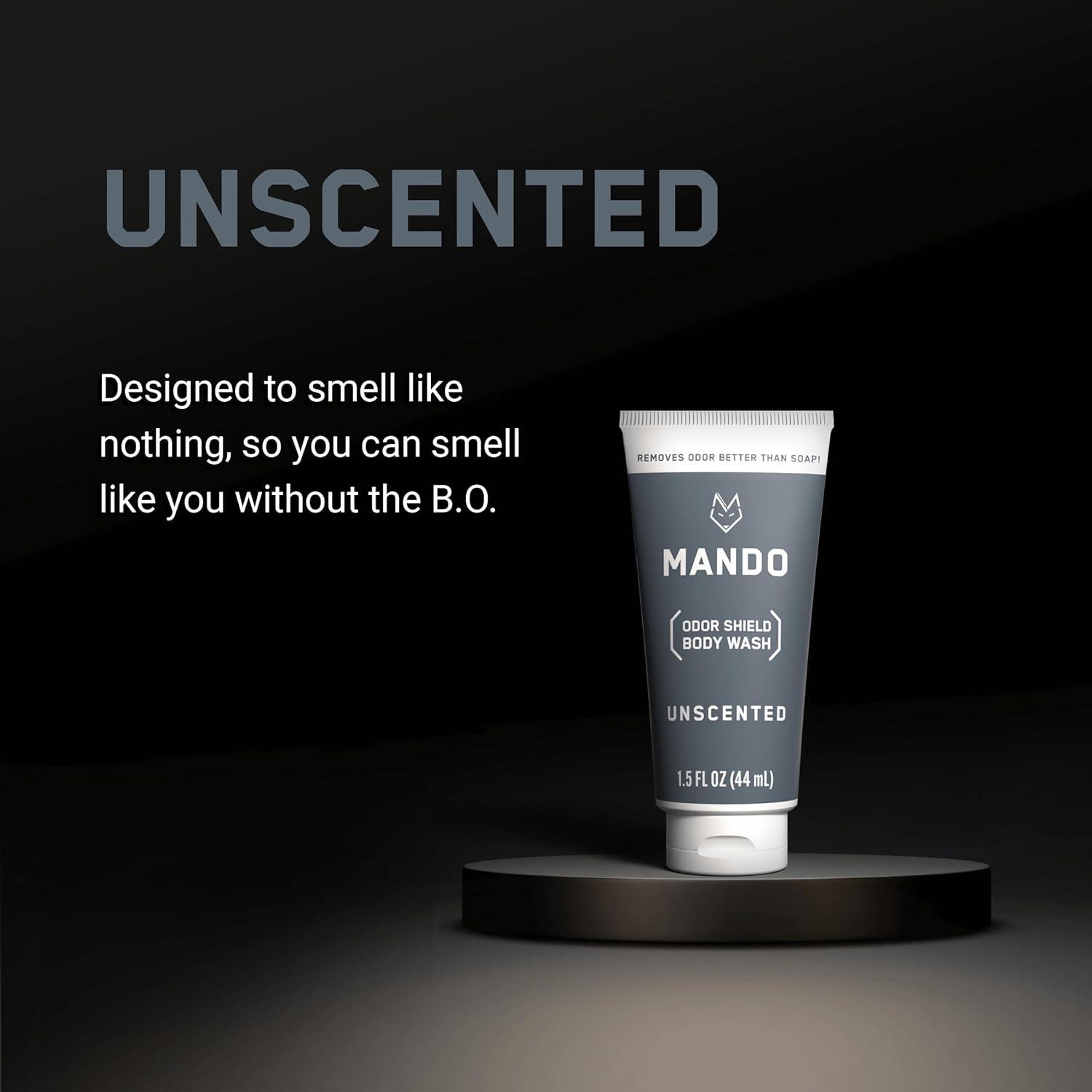 image:imageMando Odor Shield Body Wash 24 Hour Control Removes Odor Better than Soap SLS and Paraben Free Skin Safe 85 Ounce Pro SportSampler Pack