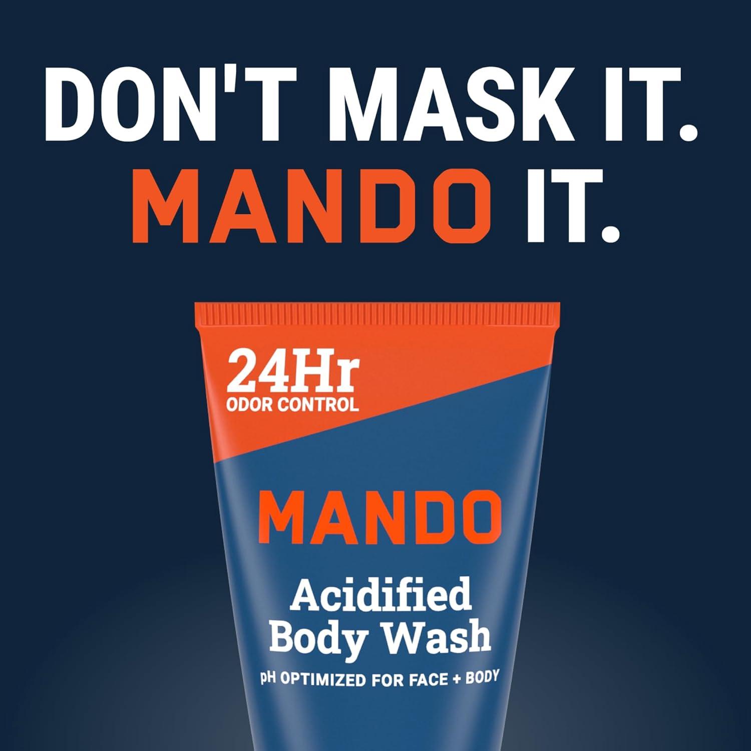 image:imageMando Odor Shield Body Wash 24 Hour Control Removes Odor Better than Soap SLS and Paraben Free Skin Safe 85 Ounce Pro SportSampler Pack