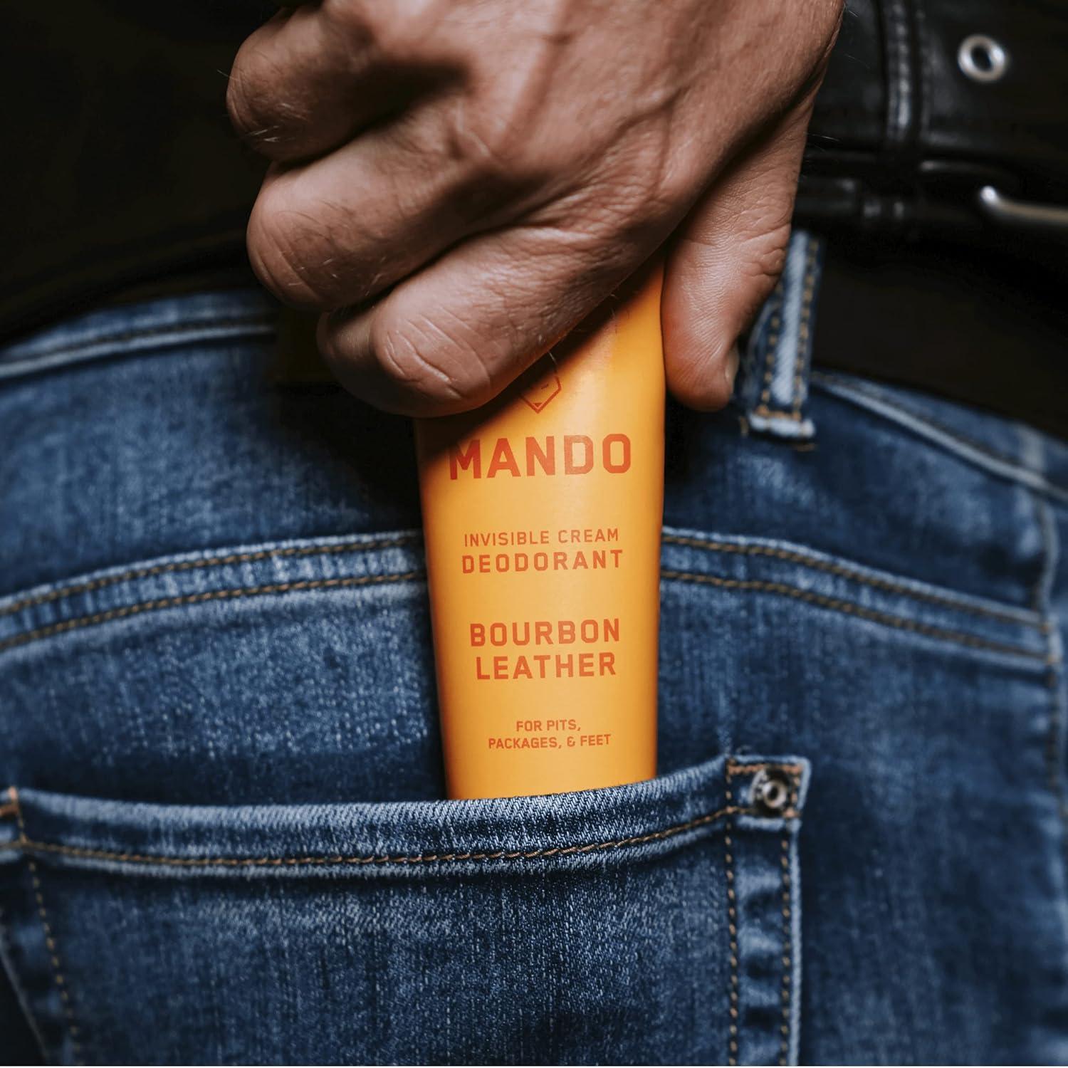 image:imageMando Whole Body Deodorant For Men Invisible Cream 72 Hour Odor Control Aluminum Free Baking Soda Free Skin Safe 3 Ounce Tube Bourbon Leather