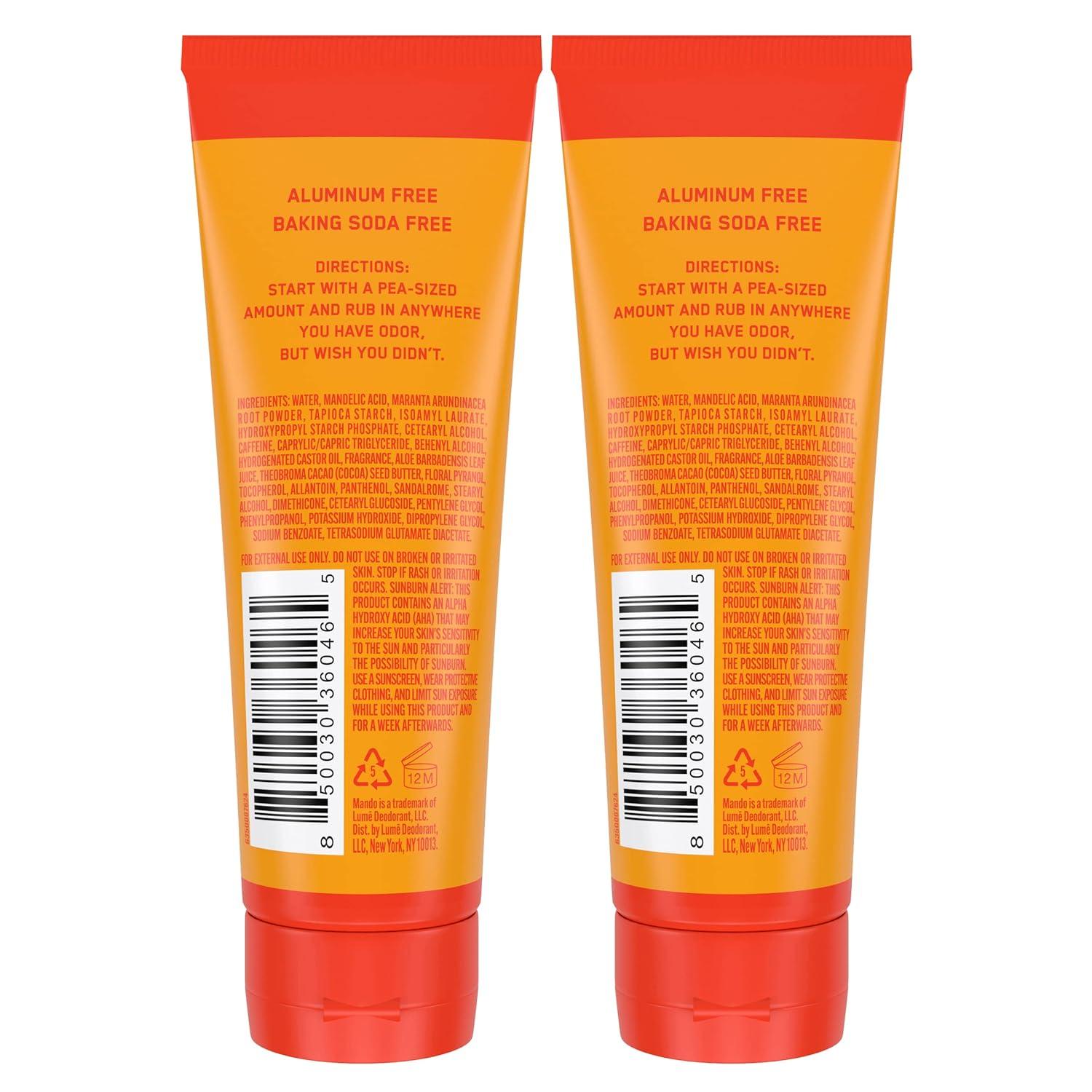 image:imageMando Whole Body Deodorant For Men Invisible Cream 72 Hour Odor Control Aluminum Free Baking Soda Free Skin Safe 3 ounce Pack of 2 Mt FujiBourbon Leather