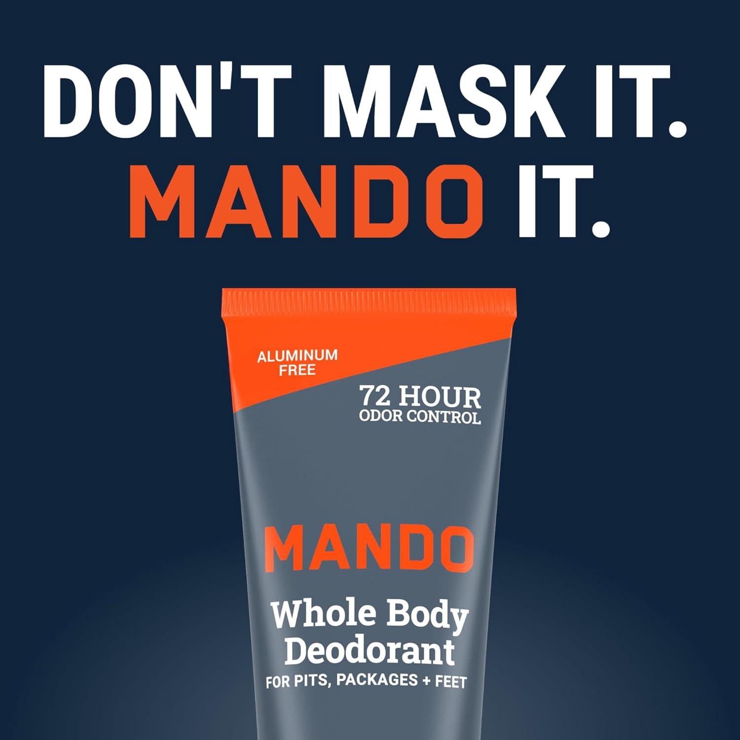 image:imageMando Whole Body Deodorant For Men Invisible Cream 72 Hour Odor Control Aluminum Free Baking Soda Free Skin Safe 3 ounce Pack of 2 Mt FujiBourbon Leather Mt Fuji