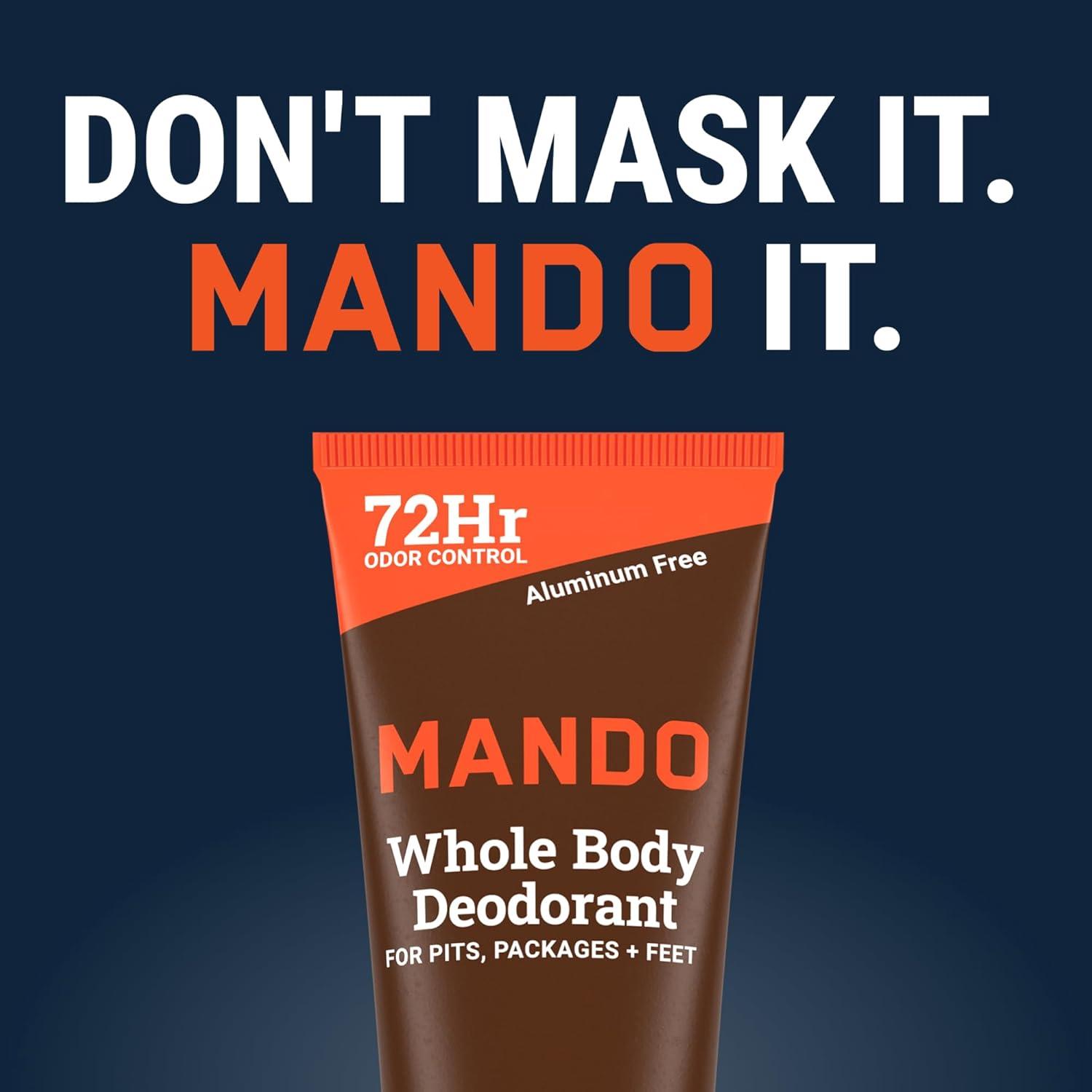 image:imageMando Whole Body Deodorant For Men Invisible Cream 72 Hour Odor Control Aluminum Free Baking Soda Free Skin Safe 3 ounce Pack of 2 Mt FujiCedar Grove