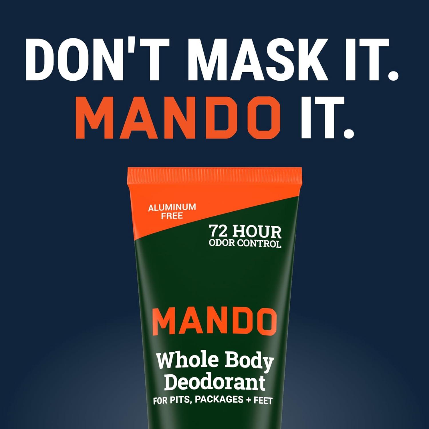image:imageMando Whole Body Deodorant For Men Invisible Cream 72 Hour Odor Control Aluminum Free Baking Soda Free Skin Safe 3 ounce Pack of 2 Mt FujiClover Woods
