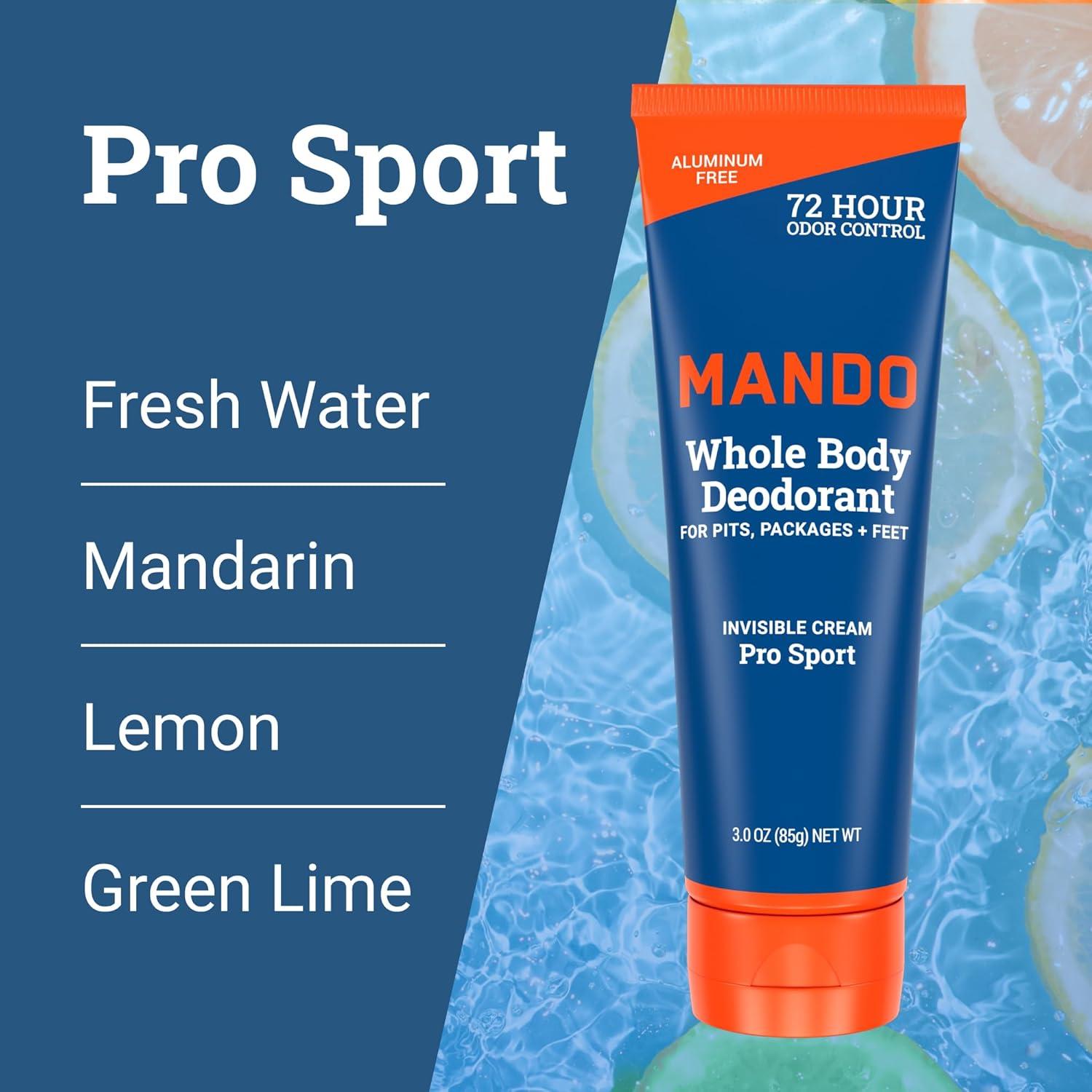image:imageMando Whole Body Deodorant For Men Invisible Cream 72 Hour Odor Control Aluminum Free Baking Soda Free Skin Safe 3 ounce Pack of 2 Mt FujiPro Sport Mt Fuji