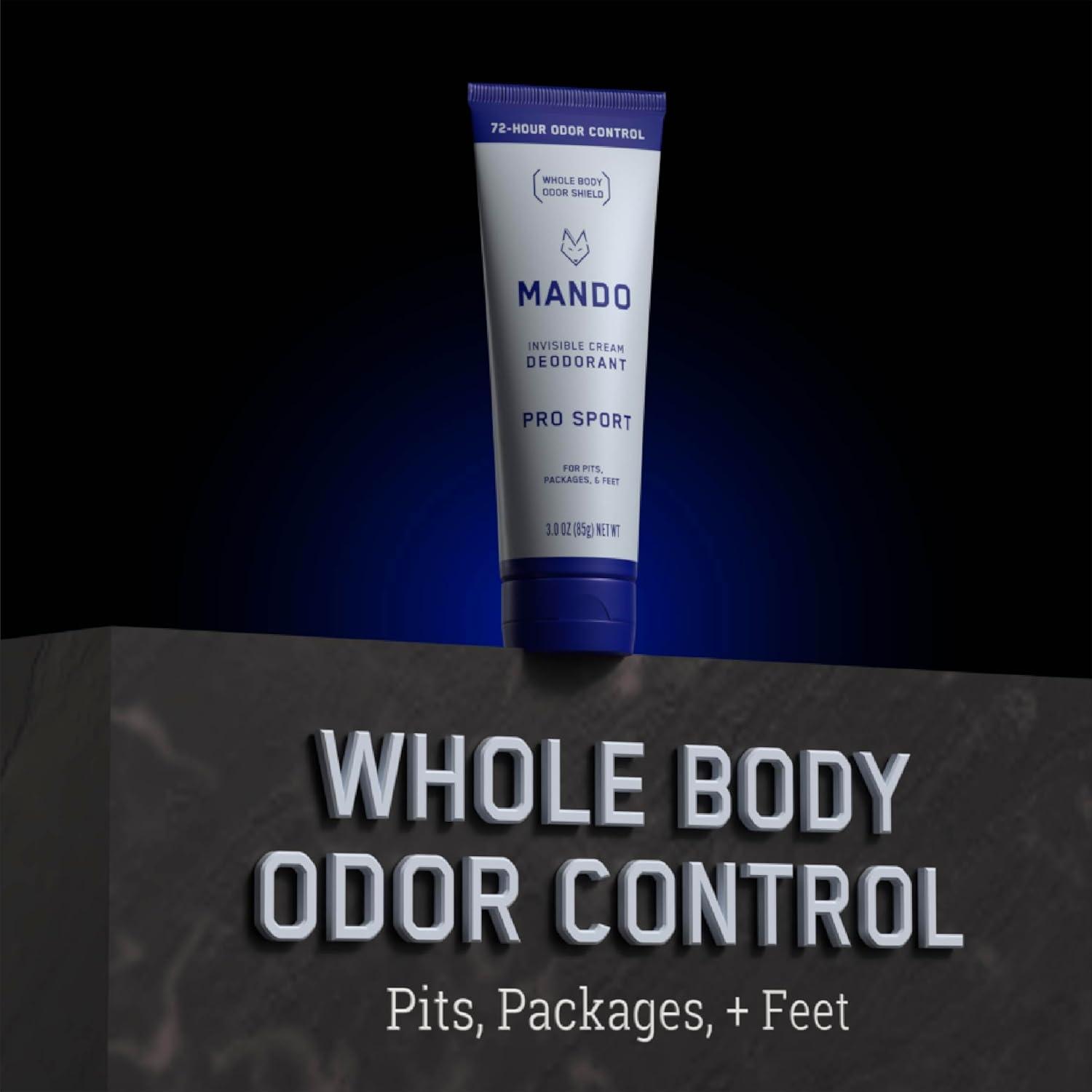 image:imageMando Whole Body Deodorant For Men Invisible Cream 72 Hour Odor Control Aluminum Free Baking Soda Free Skin Safe 3 ounce Pack of 2 Mt FujiPro Sport