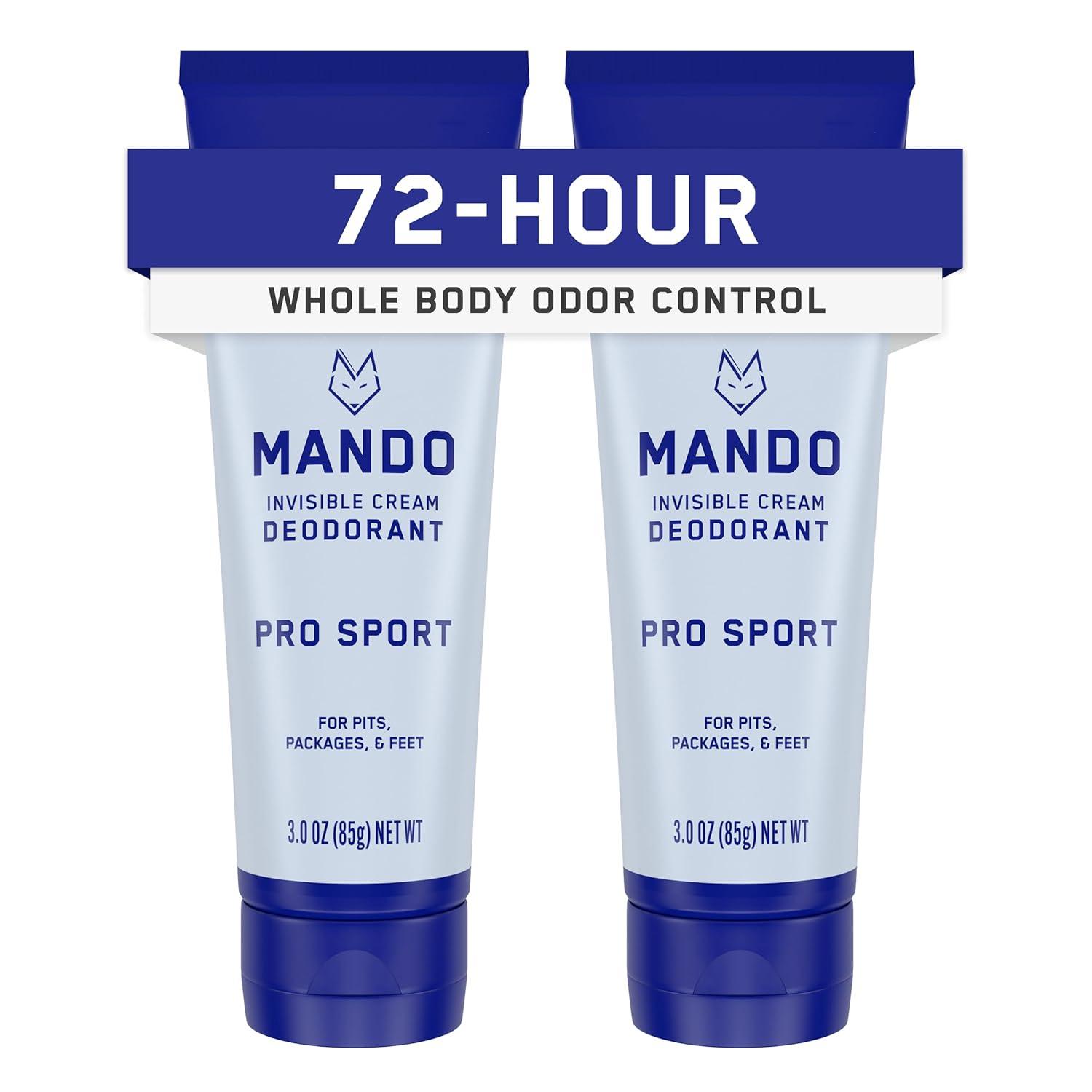 image:imageMando Whole Body Deodorant For Men Invisible Cream 72 Hour Odor Control Aluminum Free Baking Soda Free Skin Safe 3 ounce Pack of 2 Mt FujiPro Sport