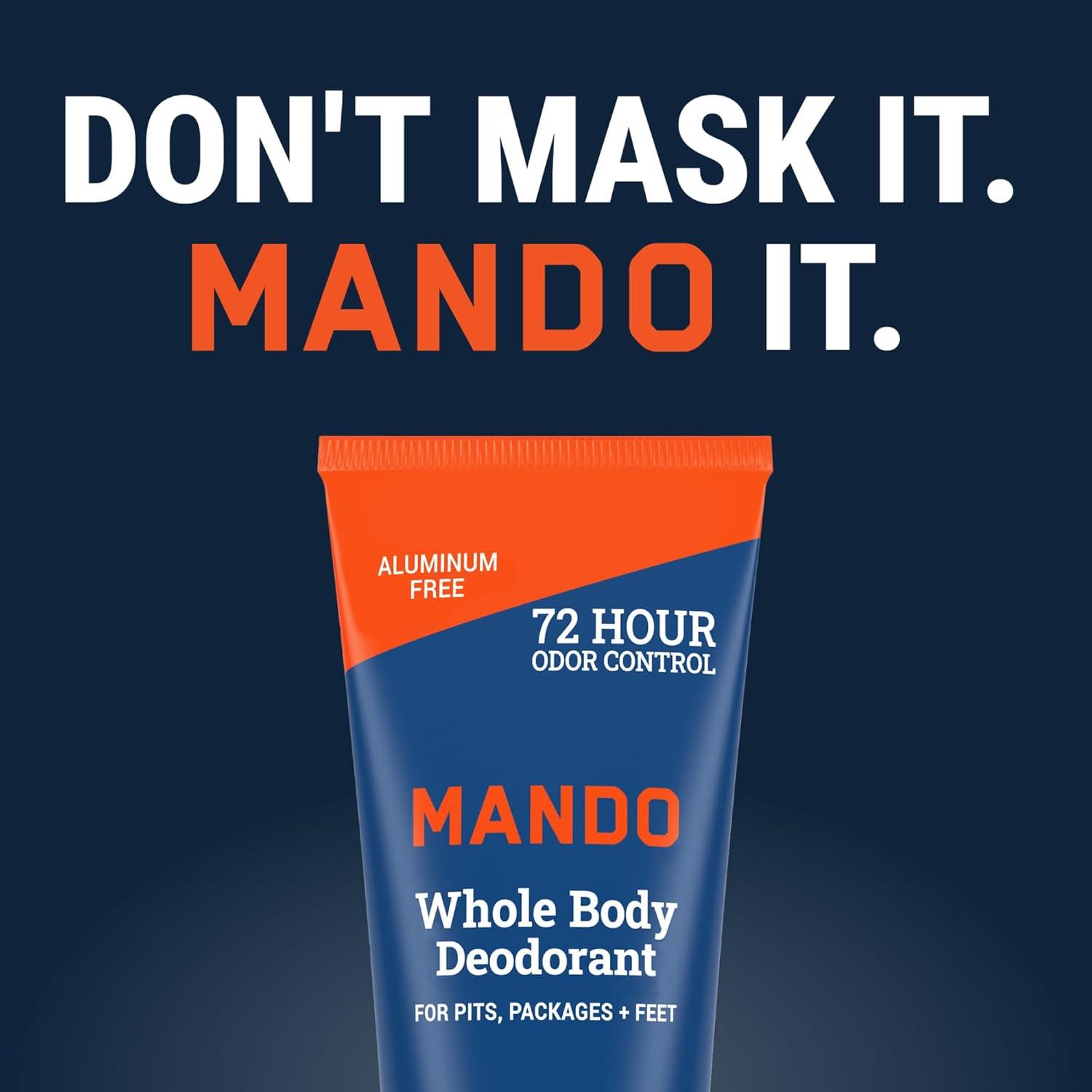 image:imageMando Whole Body Deodorant For Men Invisible Cream 72 Hour Odor Control Aluminum Free Baking Soda Free Skin Safe 3 ounce Pack of 2 Mt FujiPro Sport