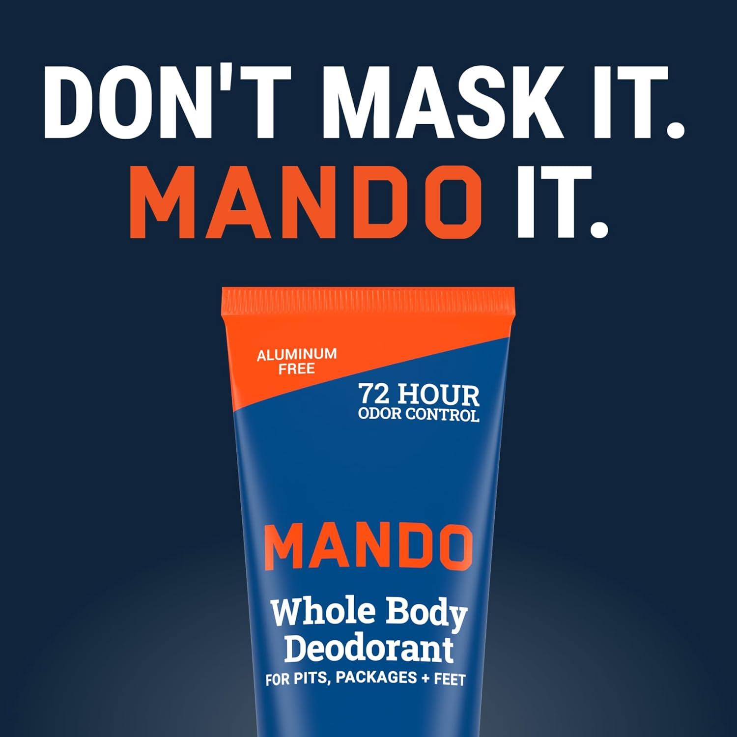 image:imageMando Whole Body Deodorant For Men Invisible Cream 72 Hour Odor Control Aluminum Free Baking Soda Free Skin Safe 3 ounce Pack of 2 Mt FujiPro Sport