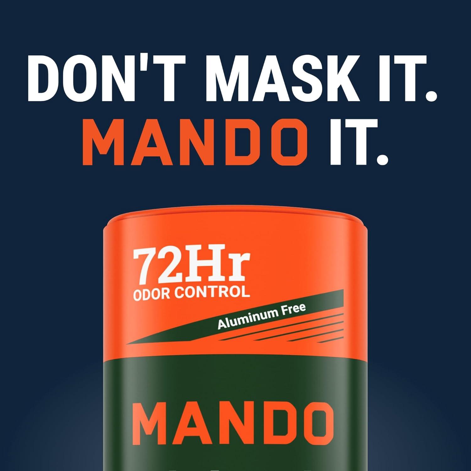 image:imageMando Whole Body Deodorant For Men Smooth Solid Stick 72 Hour Odor Control Aluminum Free Baking Soda Free Skin Safe 26 Ounce Pack of 2 Bourbon LeatherClover Woods