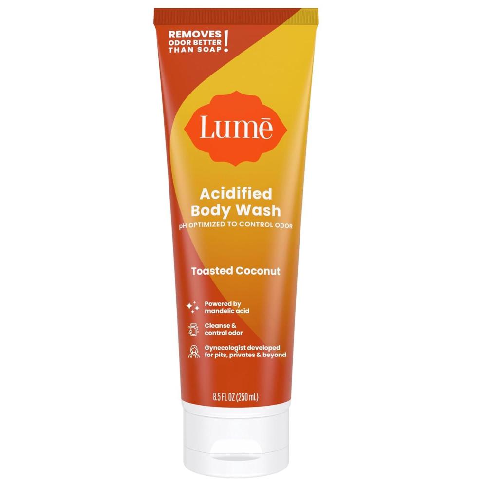 image:imageLume Acidified Body Wash 24 Hour Odor Control Removes Odor Better than Soap Moisturizing Formula SLS Free Paraben Free Safe For Sensitive Skin 85 ounce Clean TangerineToasted Coconut