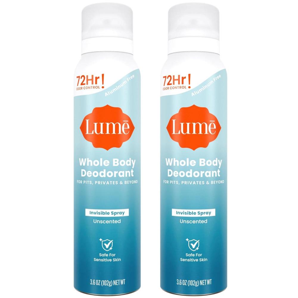 image:imageLume Invisible Spray Deodorant For Women Whole Body Deodorant Spray 72 Hr Odor Control Ozone Friendly Natural Propellant Aluminum amp Baking Soda Free Skin Loving 36 ounce UnscentedUnscented