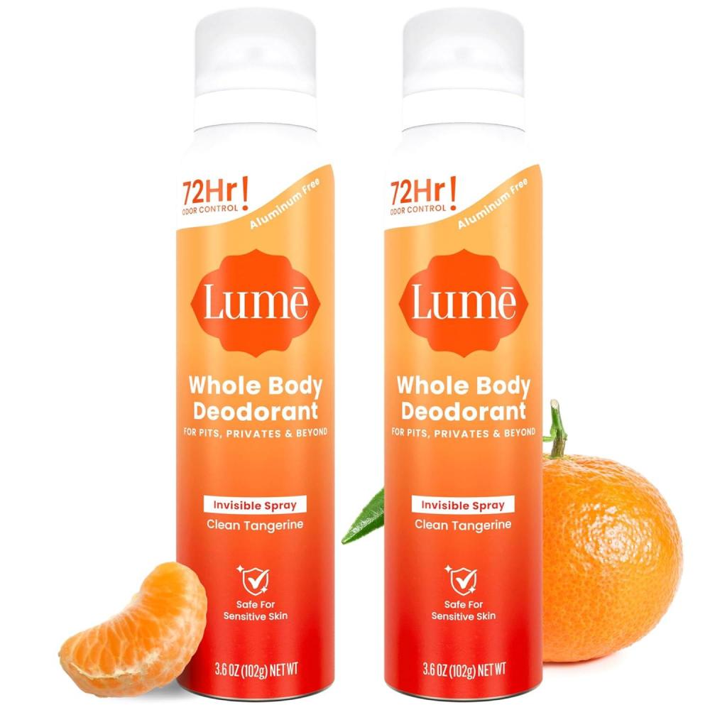 image:imageLume Invisible Spray Deodorant For Women  Whole Body Deodorant Spray  72 Hr Odor Control  Ozone Friendly Natural Propellant  Aluminum amp Baking Soda Free Skin Loving  36 ounce UnscentedClean Tangerine