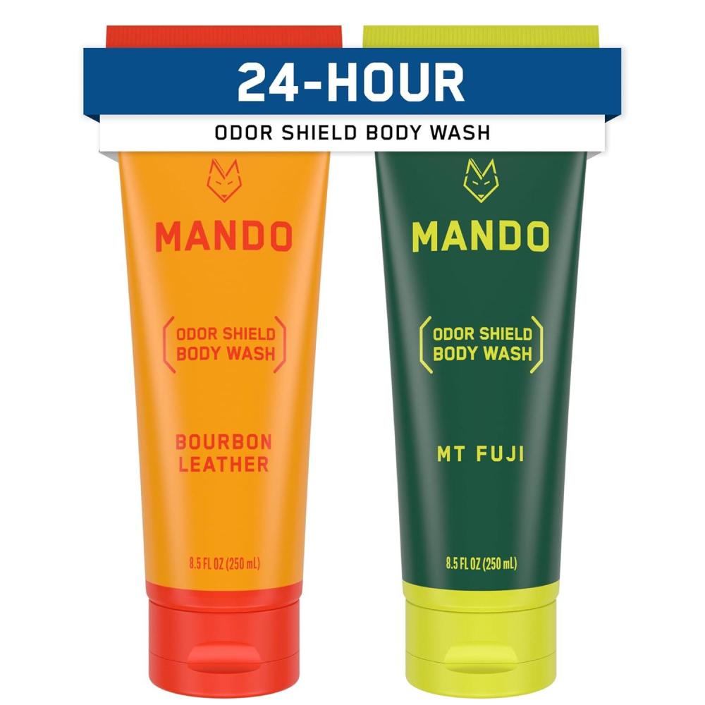 image:imageMando Odor Shield Body Wash 24 Hour Control Removes Odor Better than Soap SLS and Paraben Free Skin Safe 85 Ounce Pro SportBourbon Leather Mt Fuji