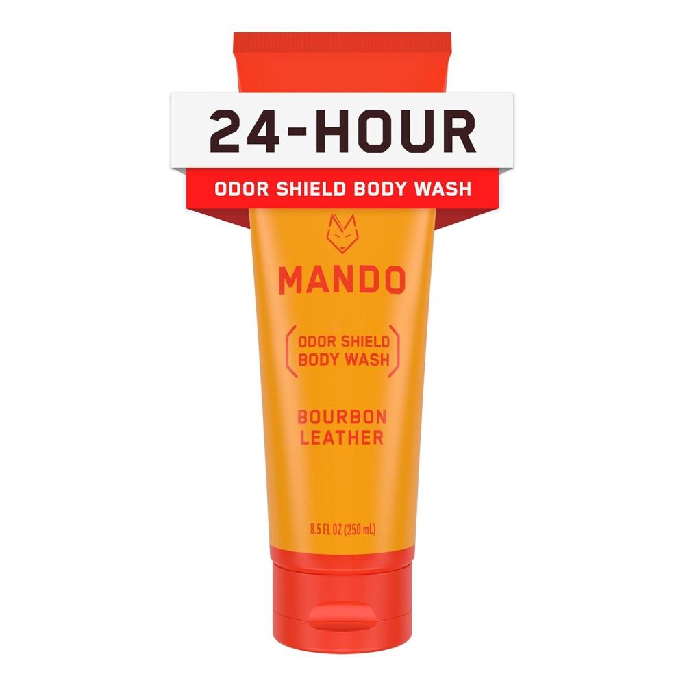 image:imageMando Odor Shield Body Wash 24 Hour Control Removes Odor Better than Soap SLS and Paraben Free Skin Safe 85 Ounce Pro SportBourbon Leather