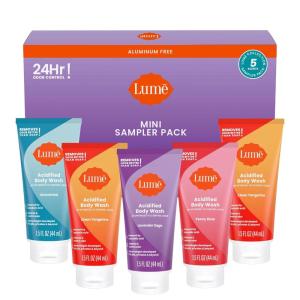 Lume Acidified Body Wash – 24 Hour Odor Control – Removes Odor Better than Soap – Moisturizing Formula – SLS Free, Paraben Free – Safe For Sensitive Skin – 8.5 ounce (Clean Tangerine)(Sampler)