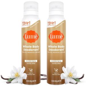 Lume Invisible Spray Deodorant For Women – Whole Body Deodorant Spray – 72 Hr Odor Control – Ozone Friendly, Natural Propellant – Aluminum & Baking Soda Free, Skin Loving – 3.6 ounce (Unscented)(Vanilla Bliss)