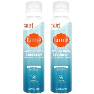 Lume Invisible Spray Deodorant For Women – Whole Body Deodorant Spray – 72 Hr Odor Control – Ozone Friendly, Natural Propellant – Aluminum & Baking Soda Free, Skin Loving – 3.6 ounce (Unscented)(Unscented)