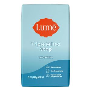 Lume Triple Milled Bar Soap – Rich Moisture & Gentle Cleansing – Paraben Free, Phthalate Free, Skin Safe – 5 ounce (Pack of 4) (Peony Rose)(Unscented)