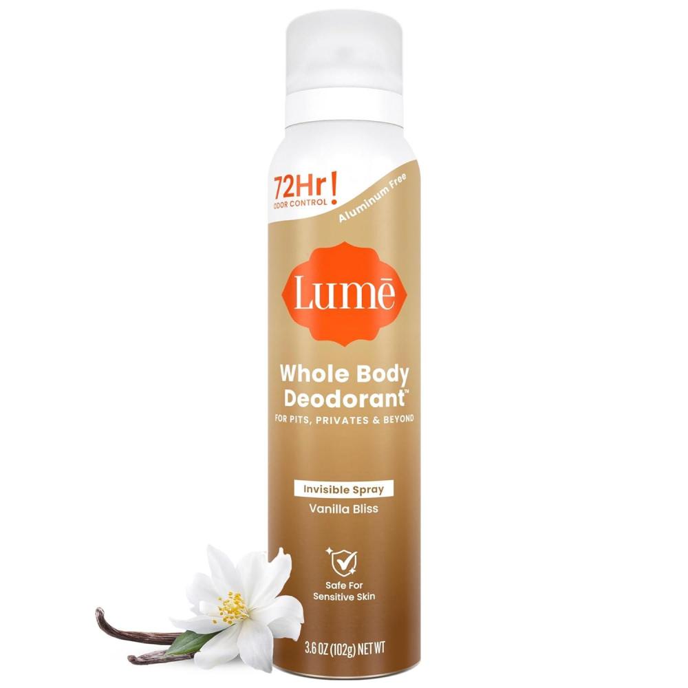 image:imageLume Invisible Spray Deodorant For Women Whole Body Deodorant Spray 72 Hr Odor Control Ozone Friendly Natural Propellant Baking Soda amp Aluminum Free Skin Loving Full Body Toasted CoconutVanilla Bliss