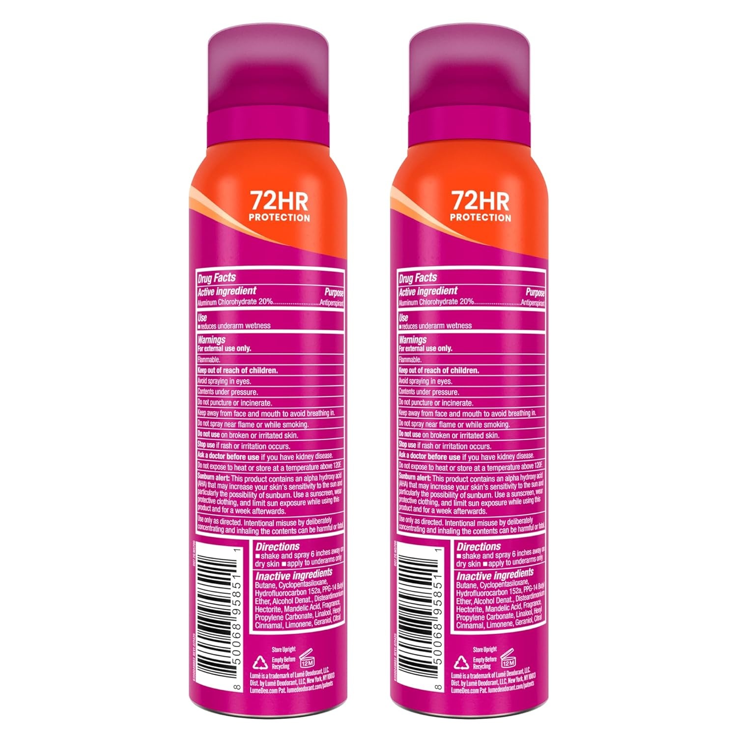 image:imageLume Deodorant Plus Sweat Control Invisible Spray Extra Strength Antiperspirant For Underarms 72 Hour Odor amp Sweat Control Baking Soda Free 3pk Soft Powder Clean Tangerine Vanilla BlissClean Tangerine