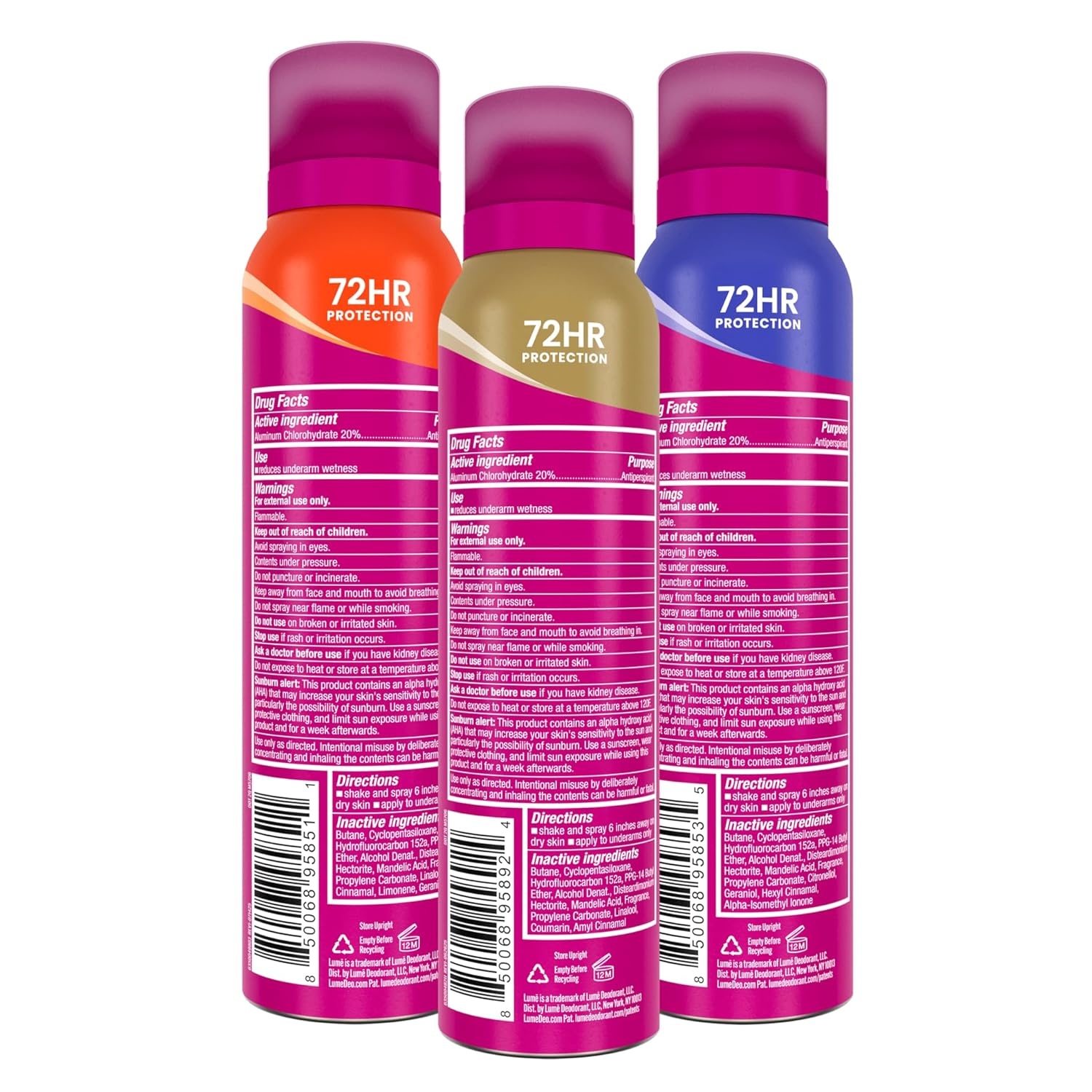 image:imageLume Deodorant Plus Sweat Control Invisible Spray Extra Strength Antiperspirant For Underarms 72 Hour Odor amp Sweat Control Baking Soda Free 3pk Soft Powder Clean Tangerine Vanilla BlissSoft Powder Clean Tangerine Vanilla Bliss